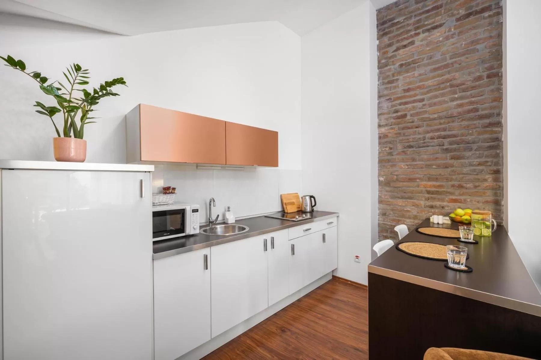 Kitchen or kitchenette in Garni Hotel VIRGO