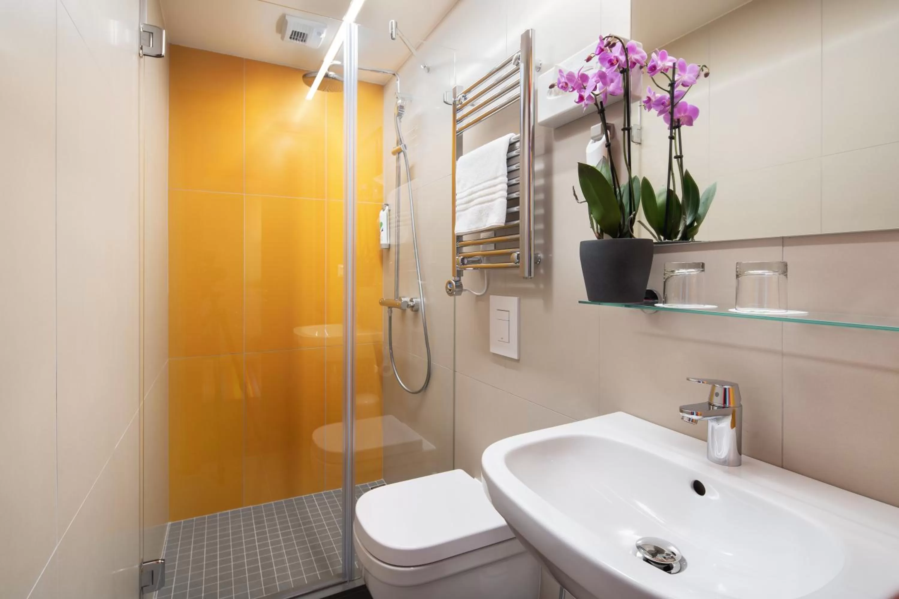 Toilet in ibis Styles Budapest Citywest