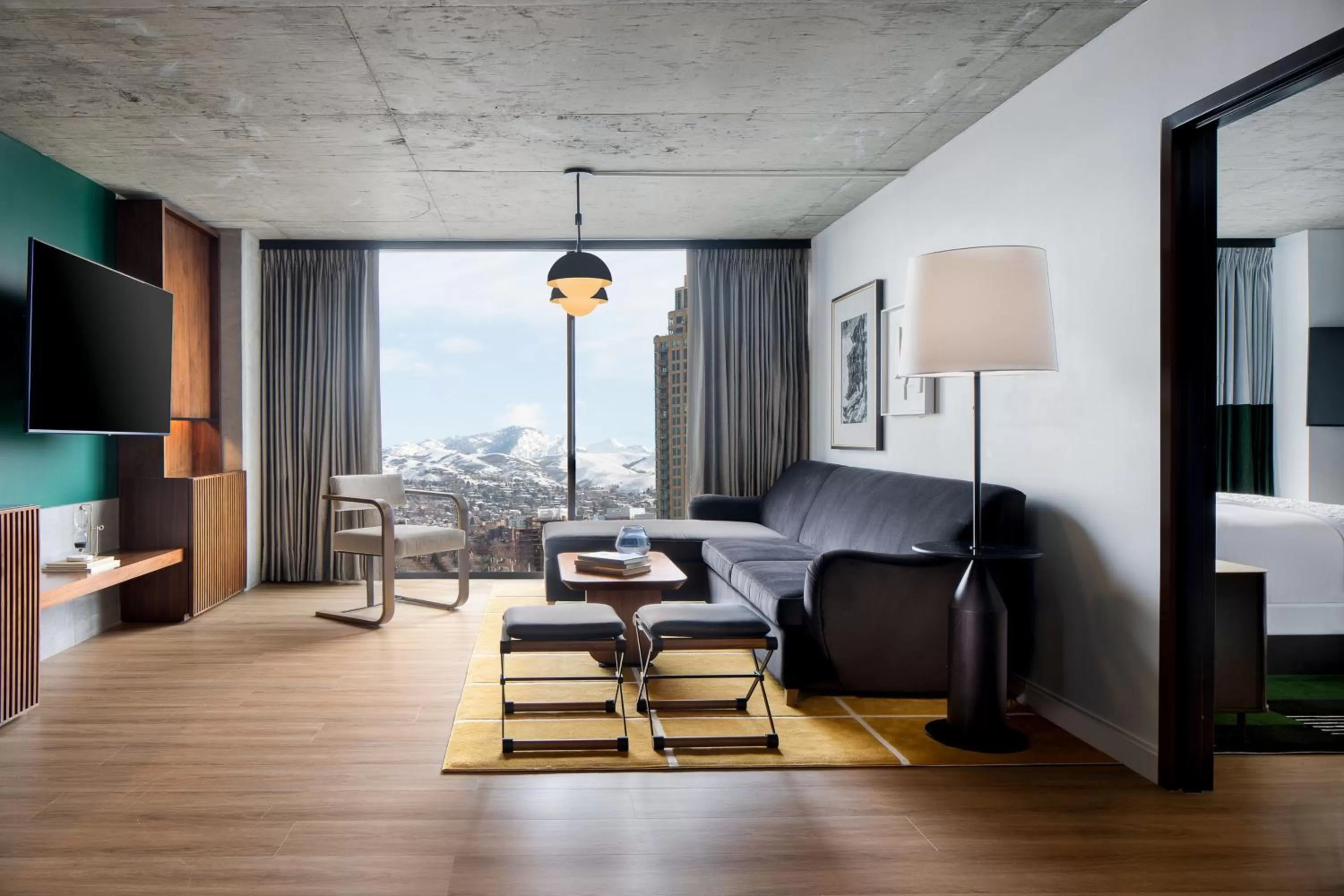 Living room, Bed in Le Meridien Salt Lake City Downtown