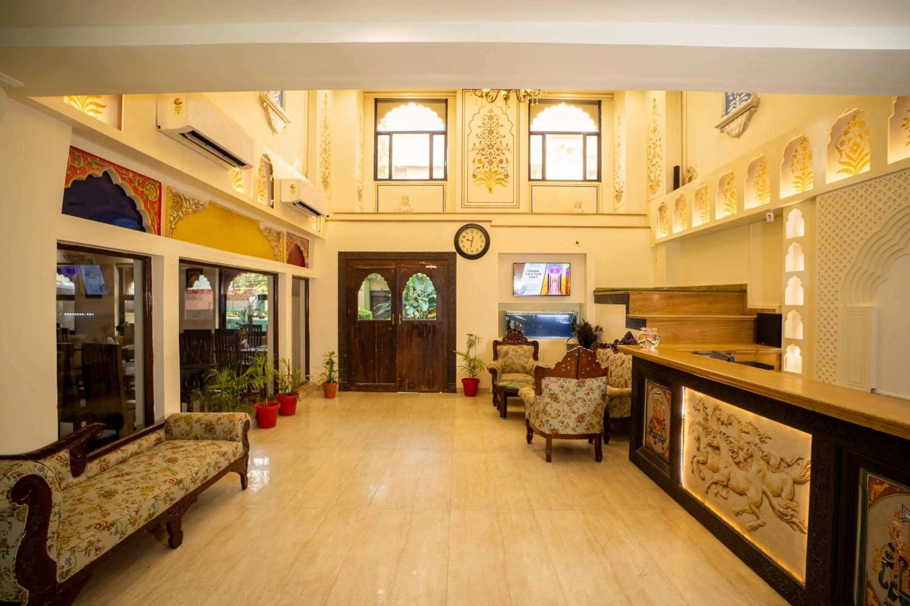 Lobby or reception in Hotel Laxmi Niwas - A Heritage Retreat