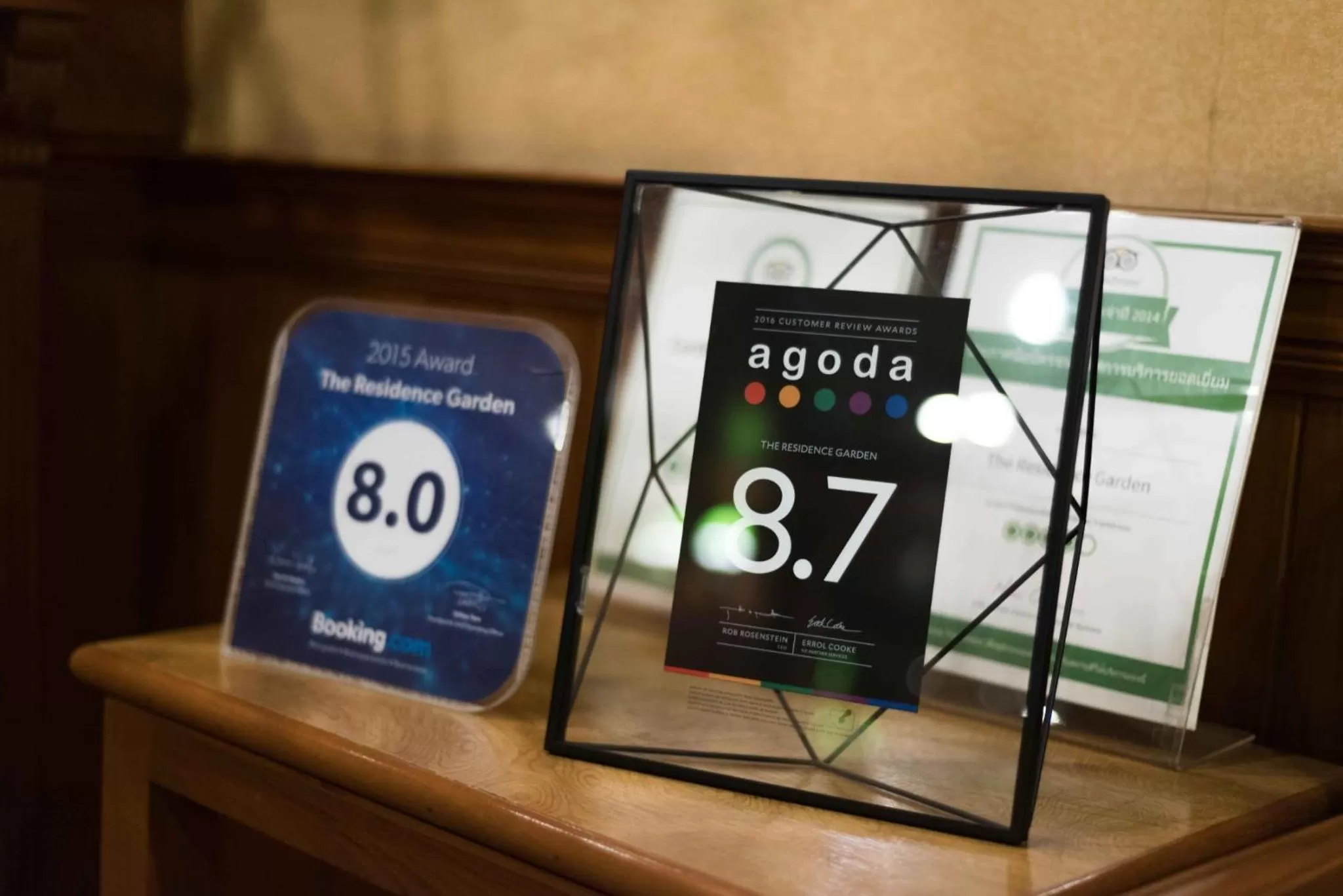 Certificate/Award in The Residence Garden