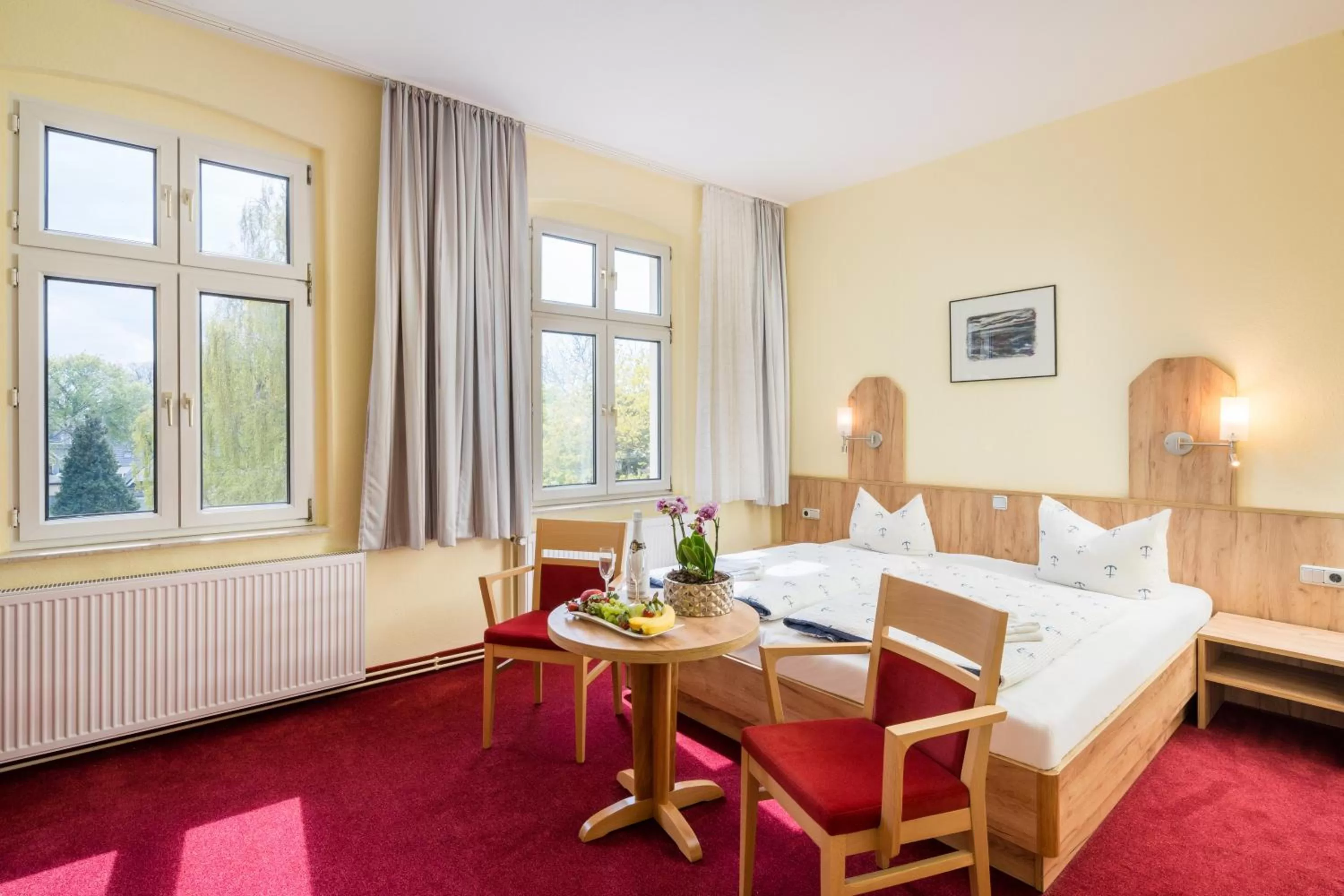 Bed in Hotel Seestern