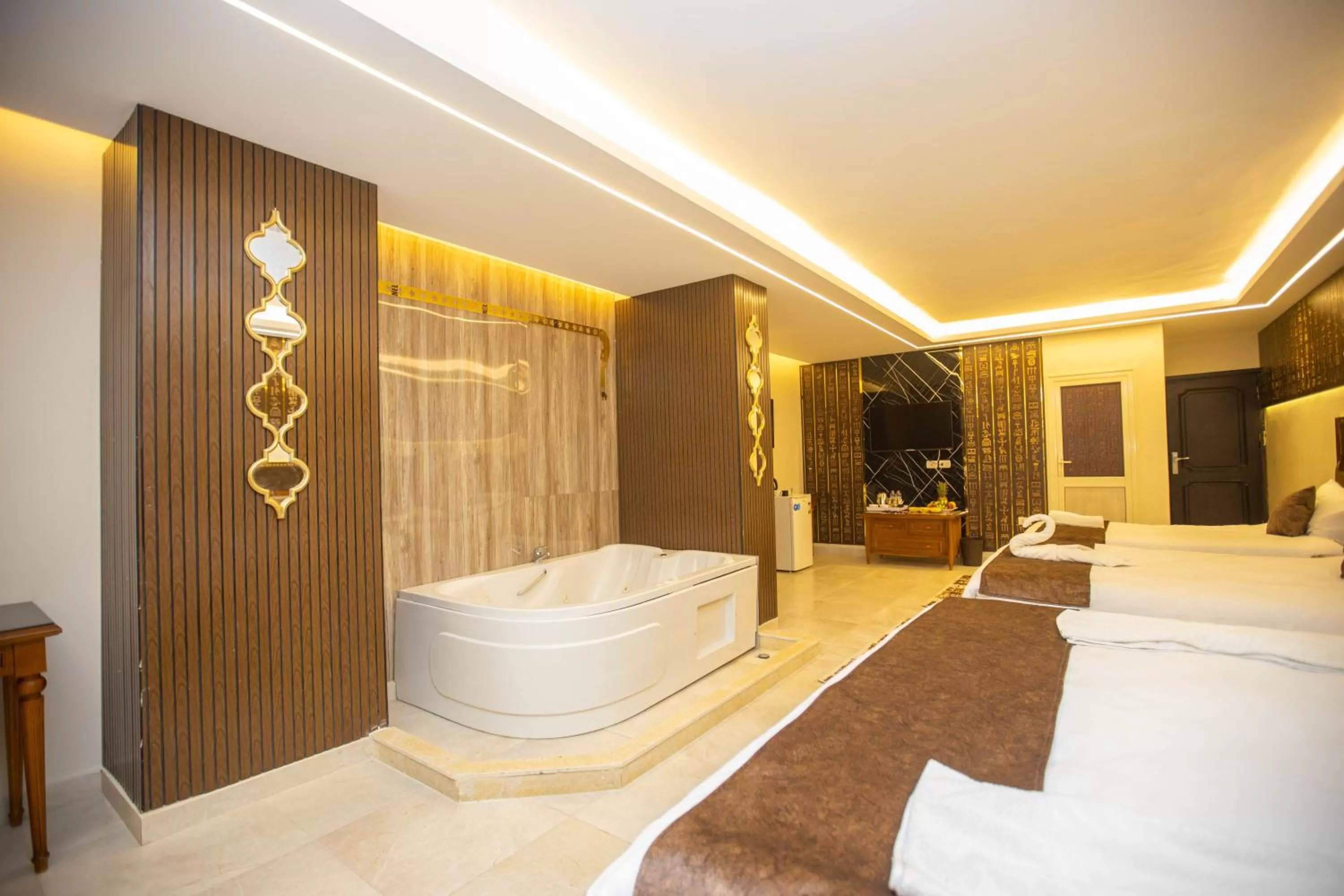 Bed, Bathroom in The Muse Pyramids