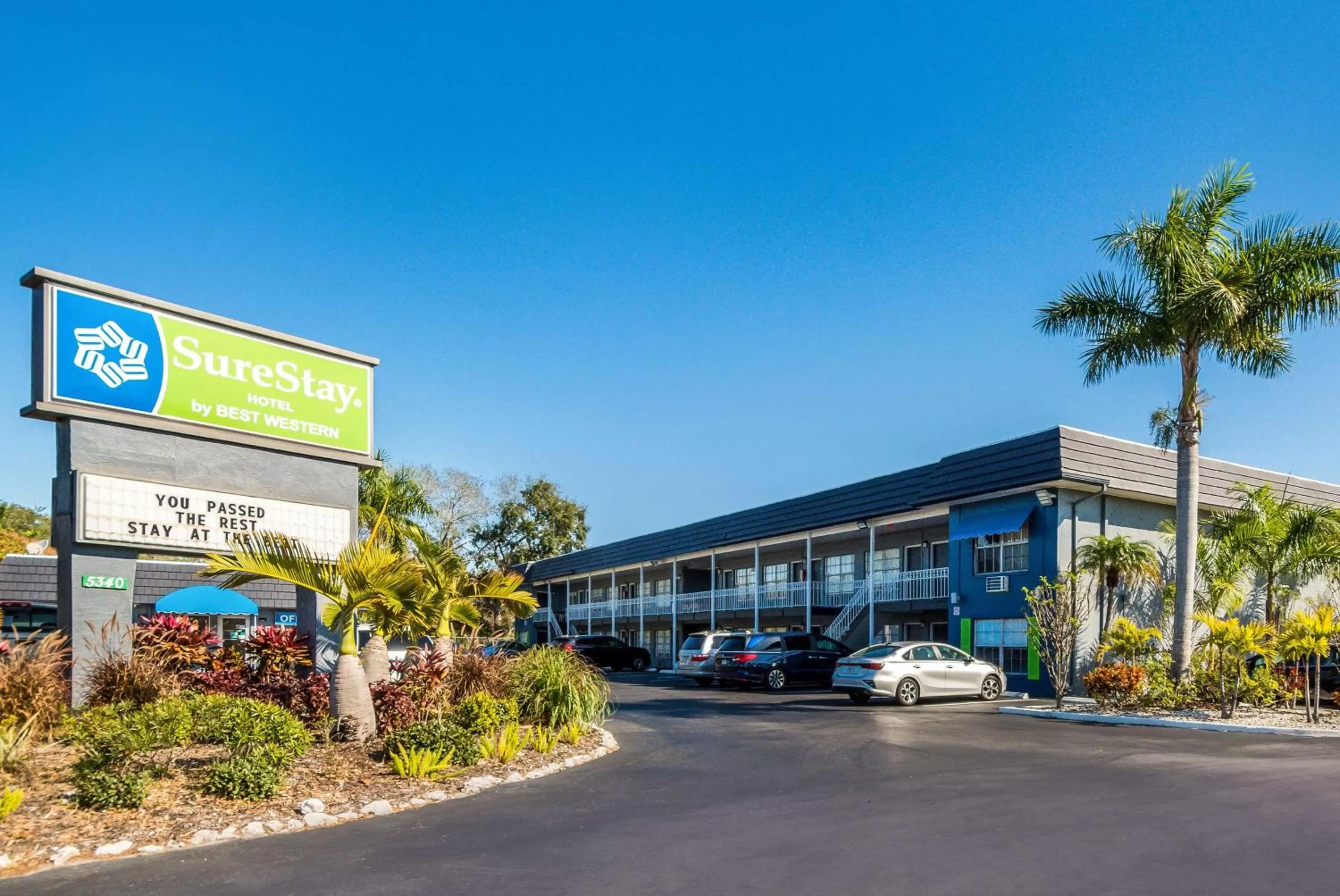 Property building in SureStay Hotel by Best Western Sarasota Lido Beach