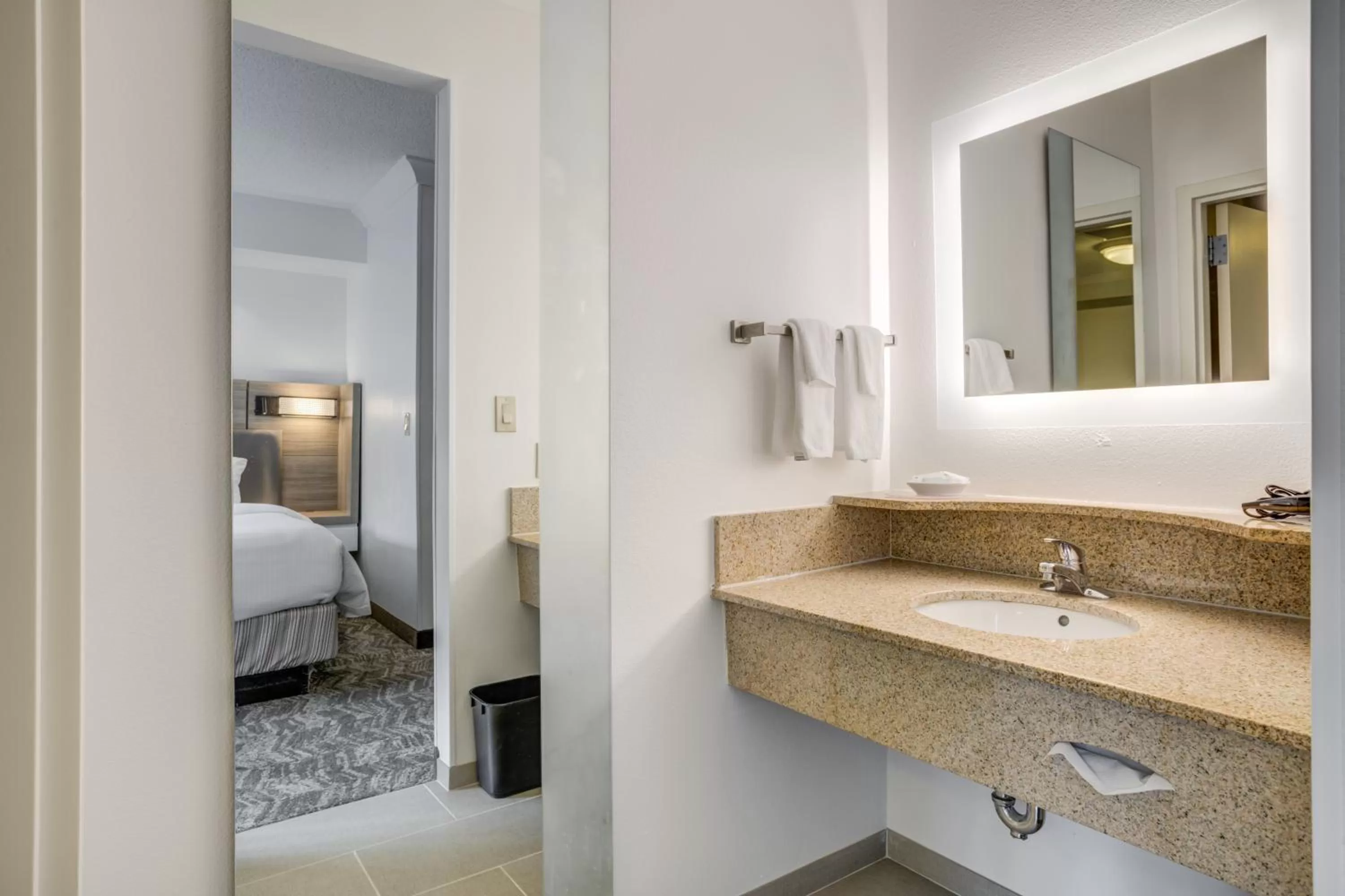 Bathroom, Bed in SpringHill Suites Gainesville