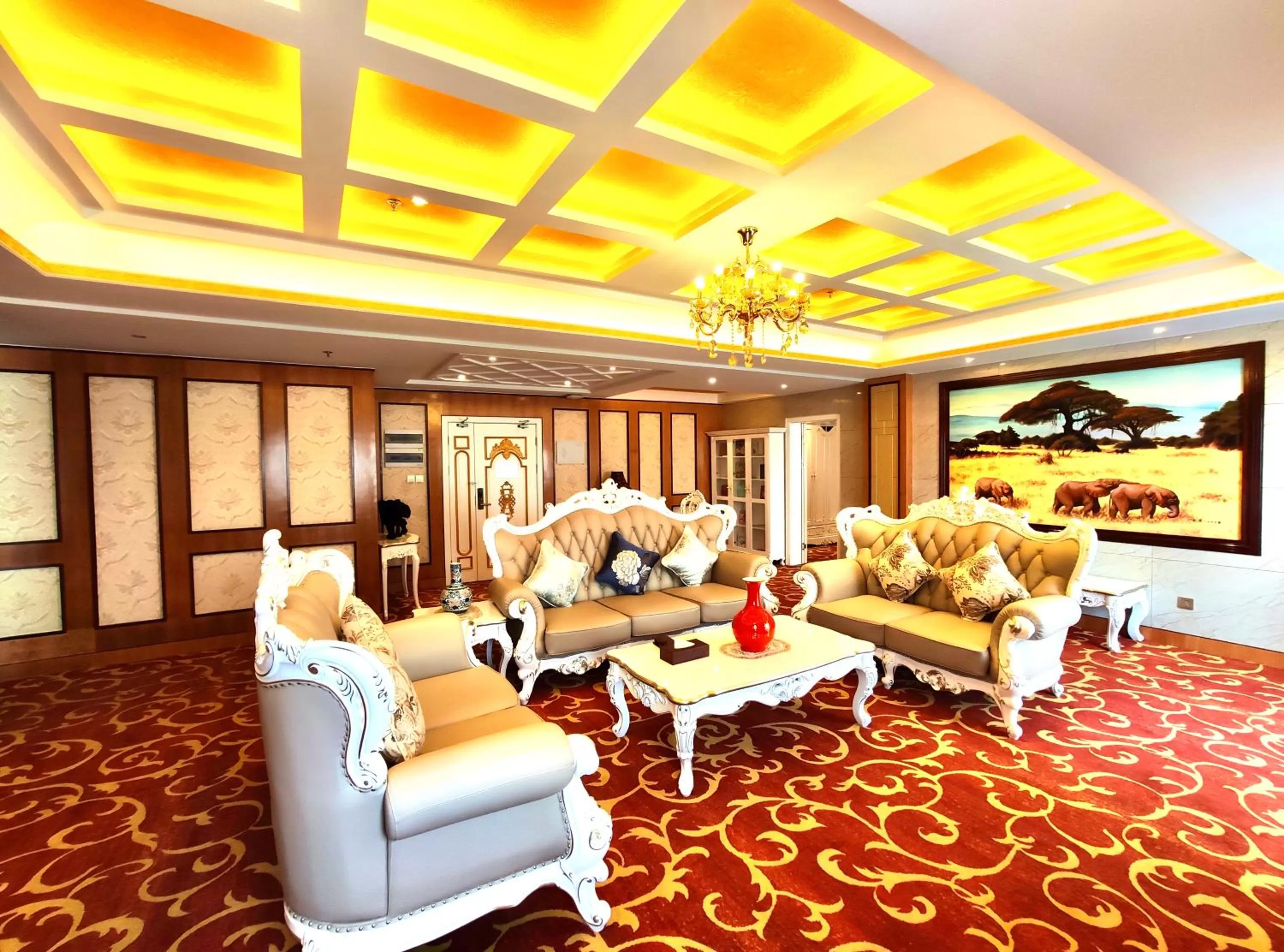 Seating area in Golden Peacock Hotel Blantyre