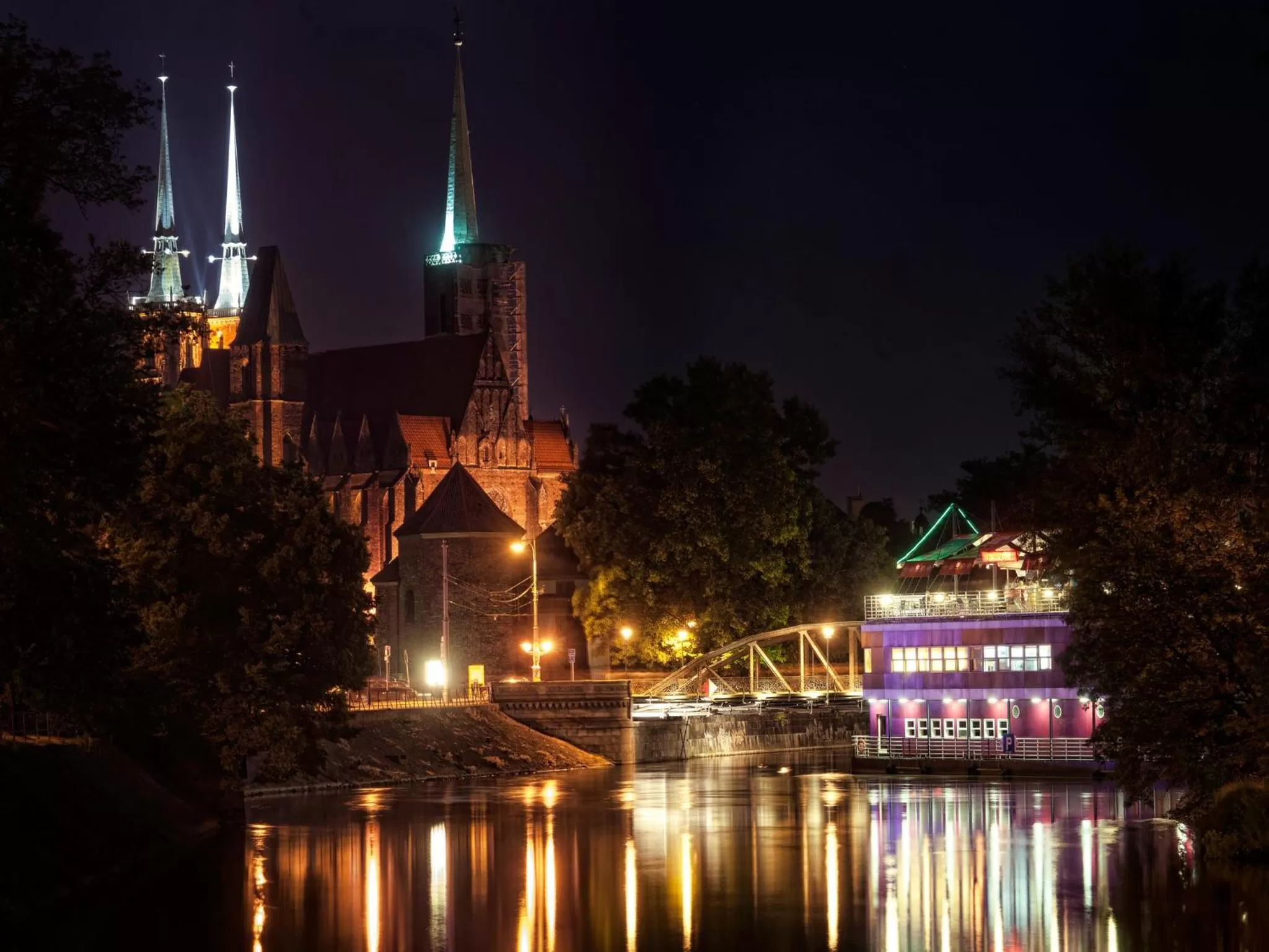 Night in Great Polonia Wrocław Tumski