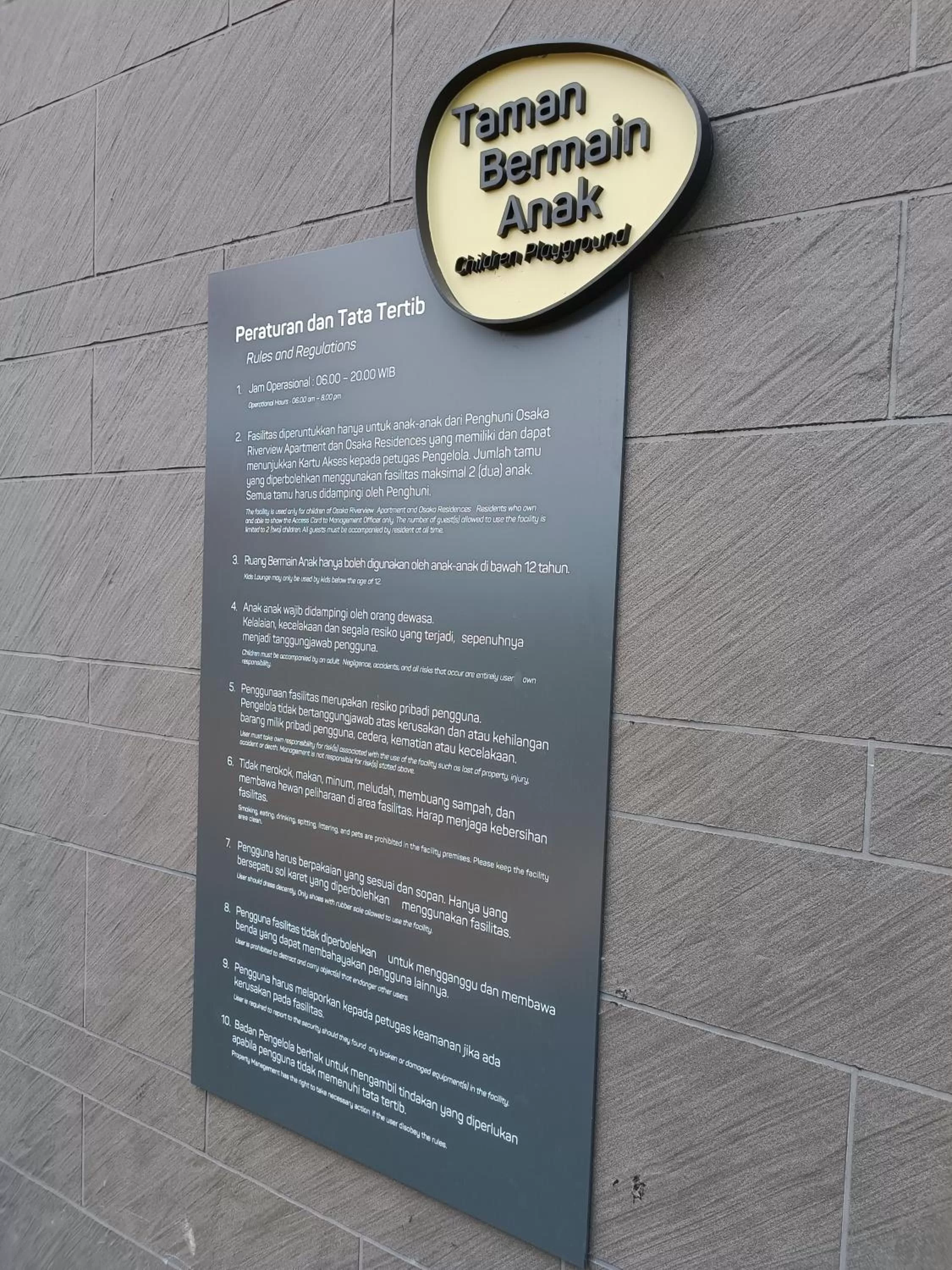 Children play ground in Hotel Osaka PIK2