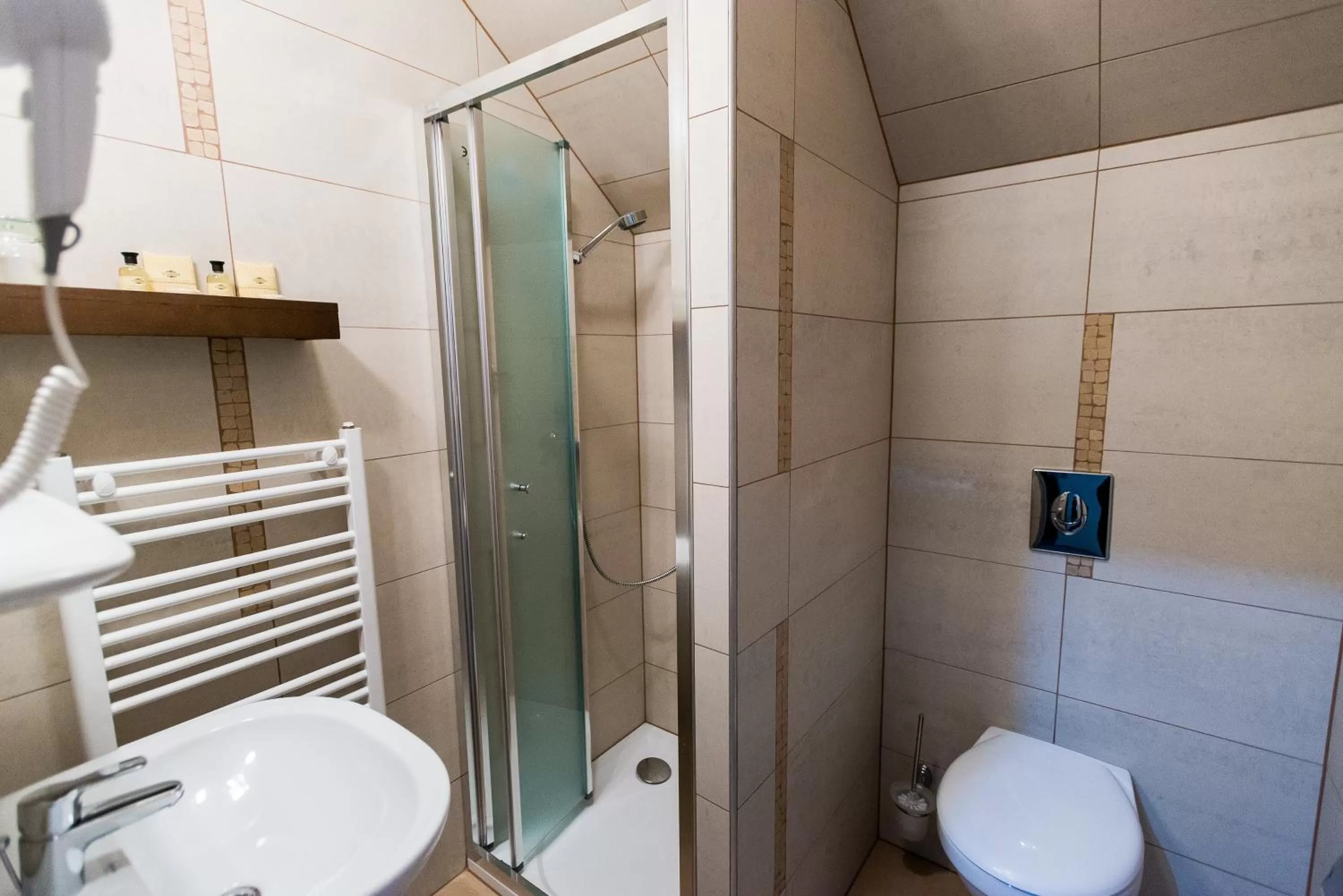 Shower in Hotel Fürdőház