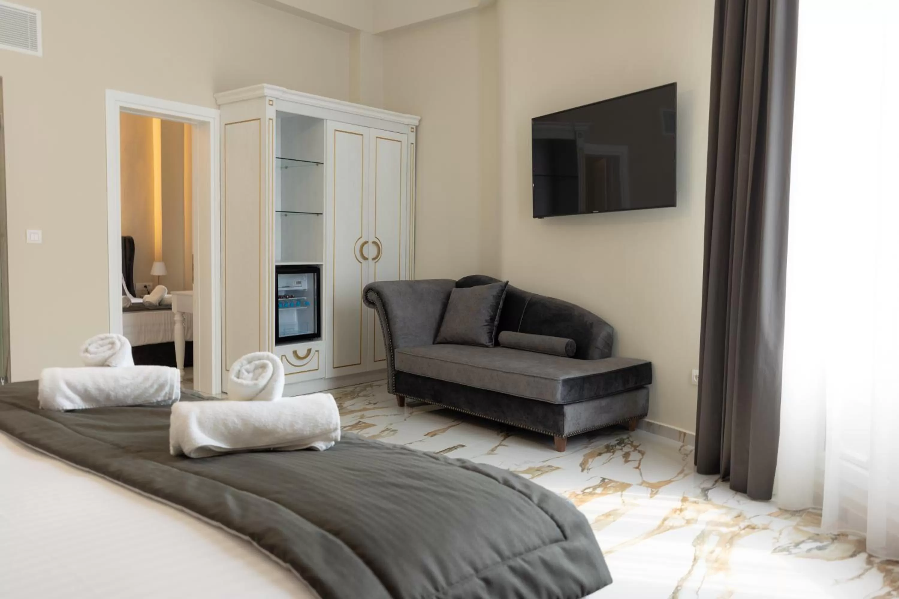 Bed in Modern Revival Luxury Hotel