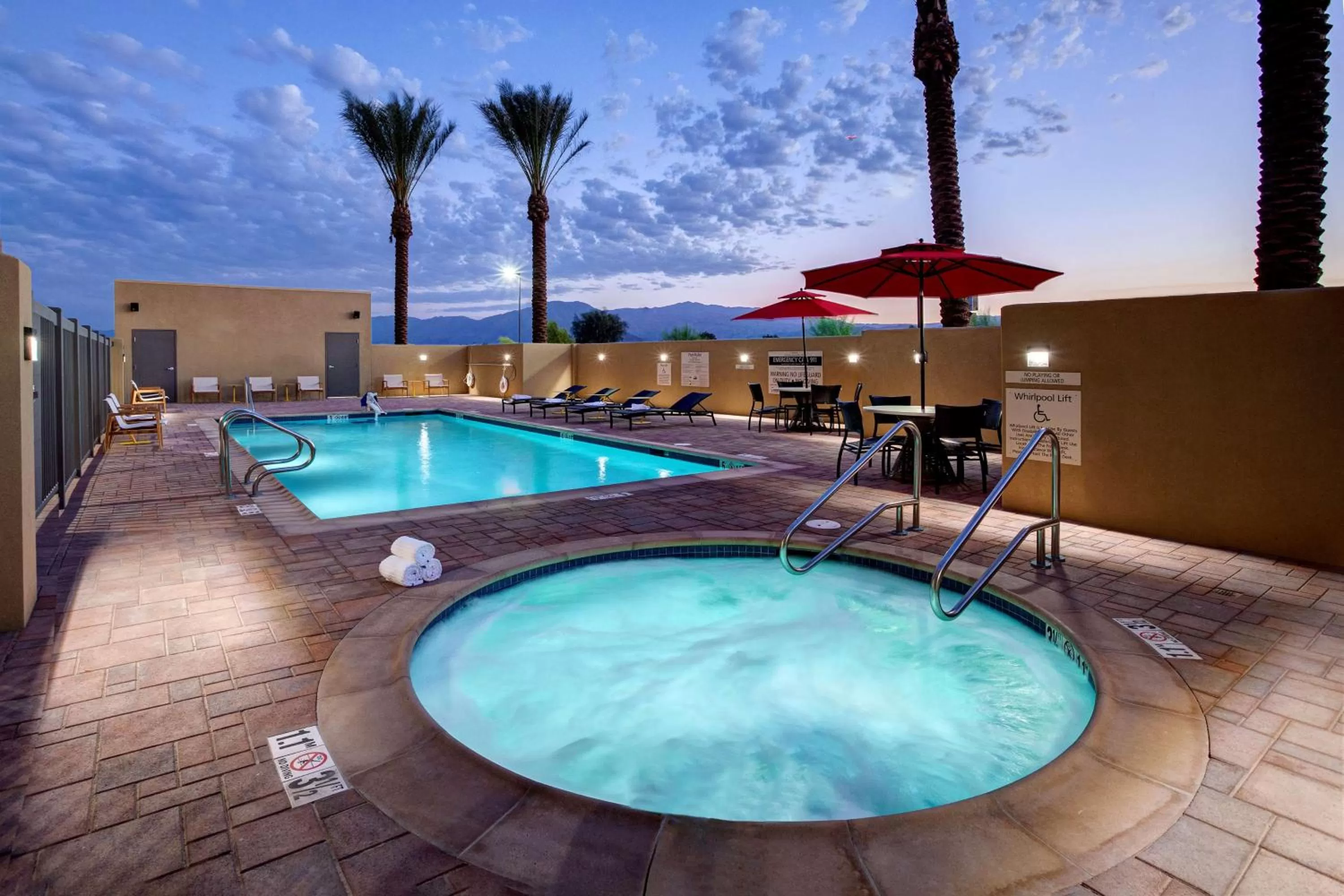 Pool view in Hampton Inn & Suites Indio, Ca
