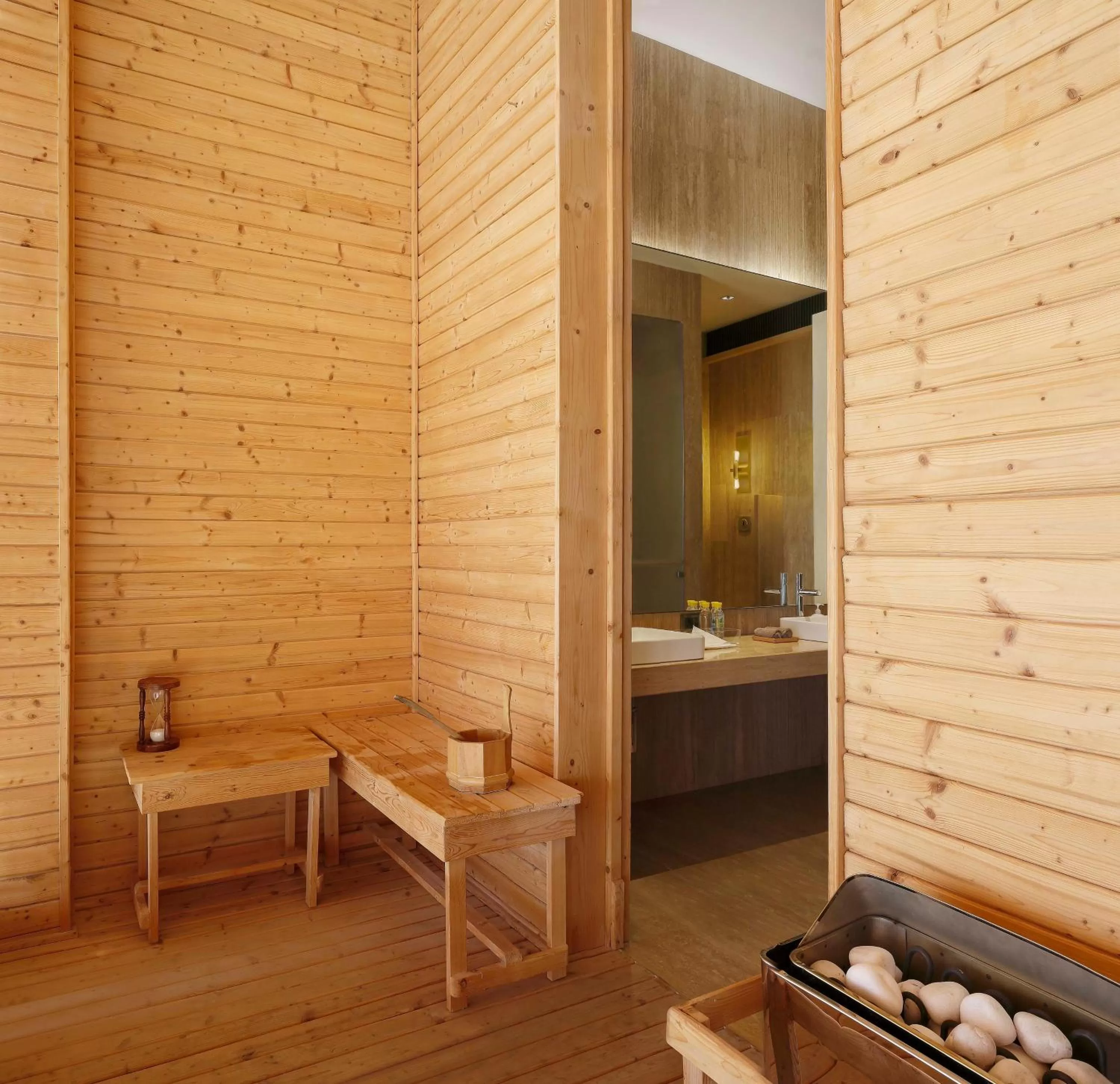 Steam room in Roseate House New Delhi