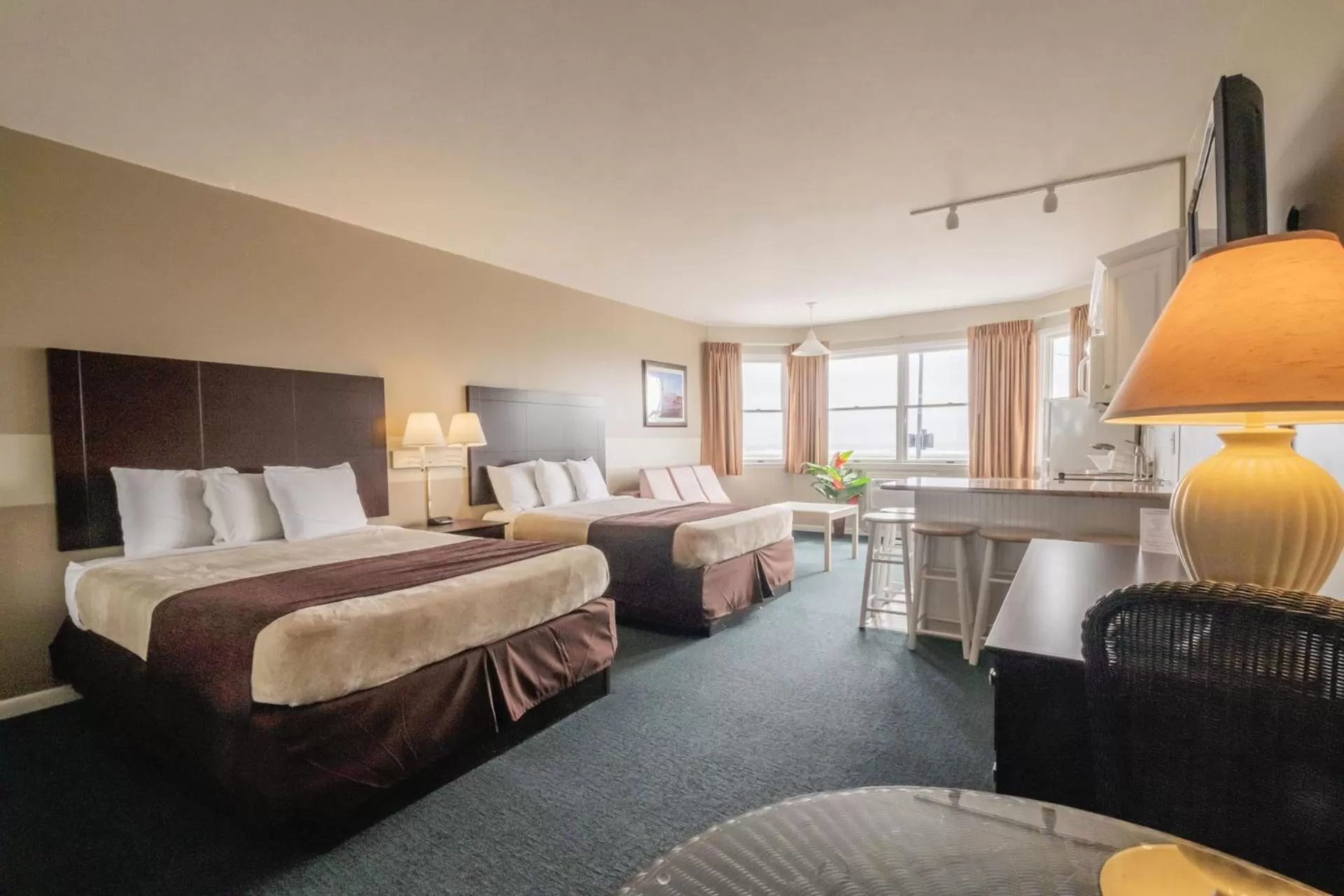 Bed in Heart of Wildwood Boardwalk Motel