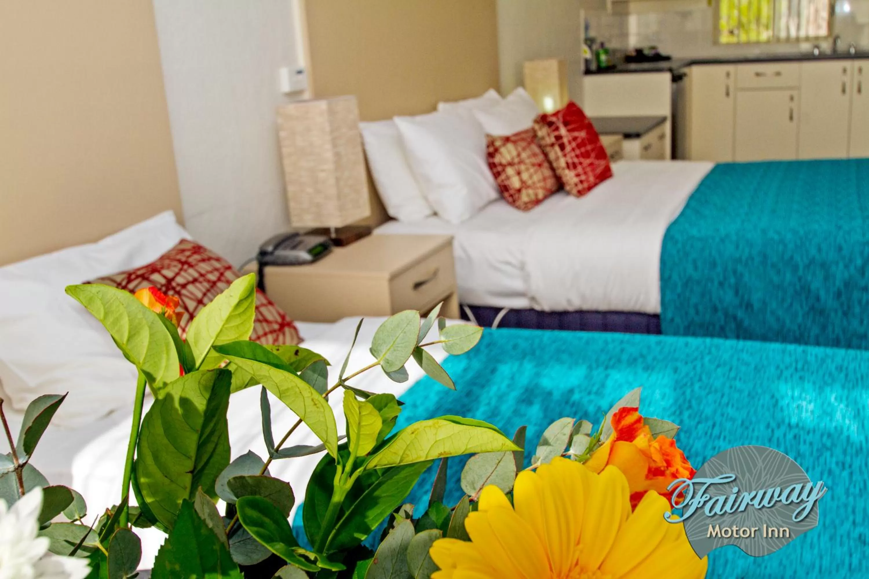 Decorative detail, Bed in Fairway Motor Inn