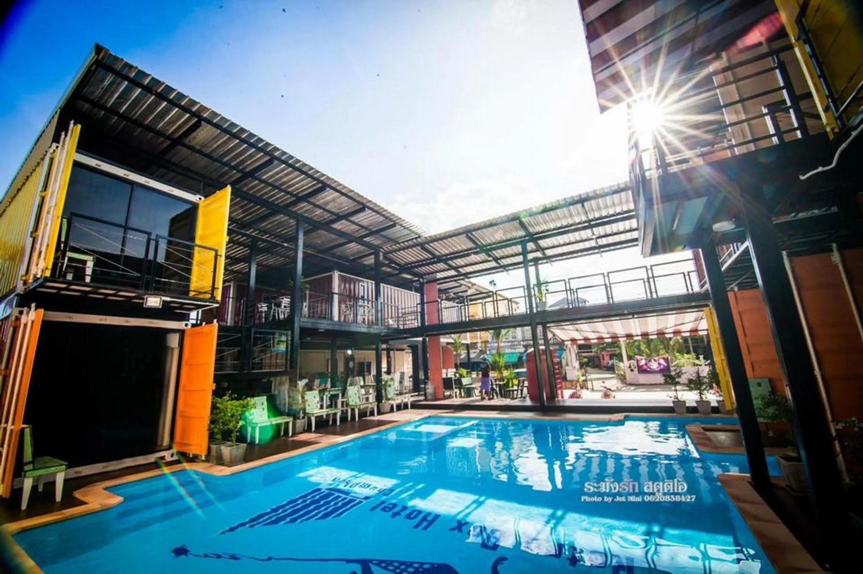 Swimming pool in Retro Box Hotel Chumphon