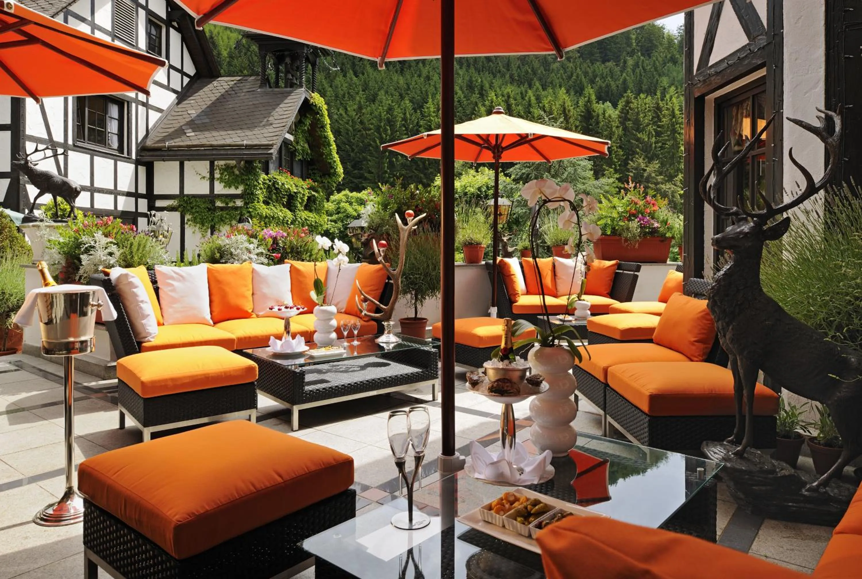 Balcony/Terrace in Relais & Châteaux Jagdhof Glashütte