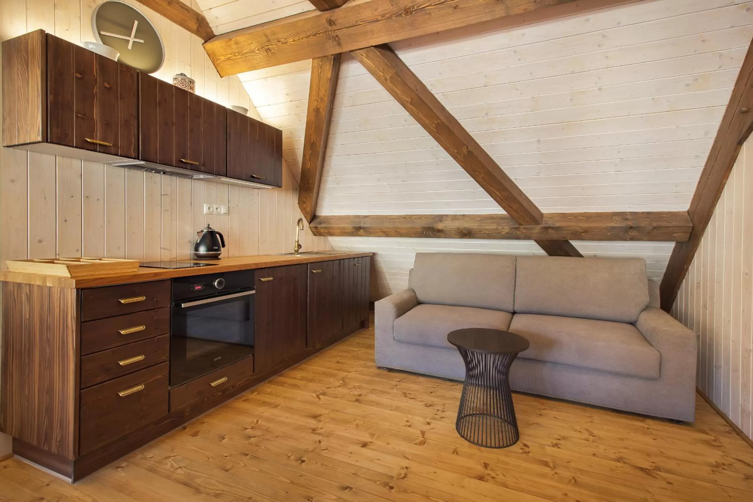 Kitchen or kitchenette in Apartmány Šupina