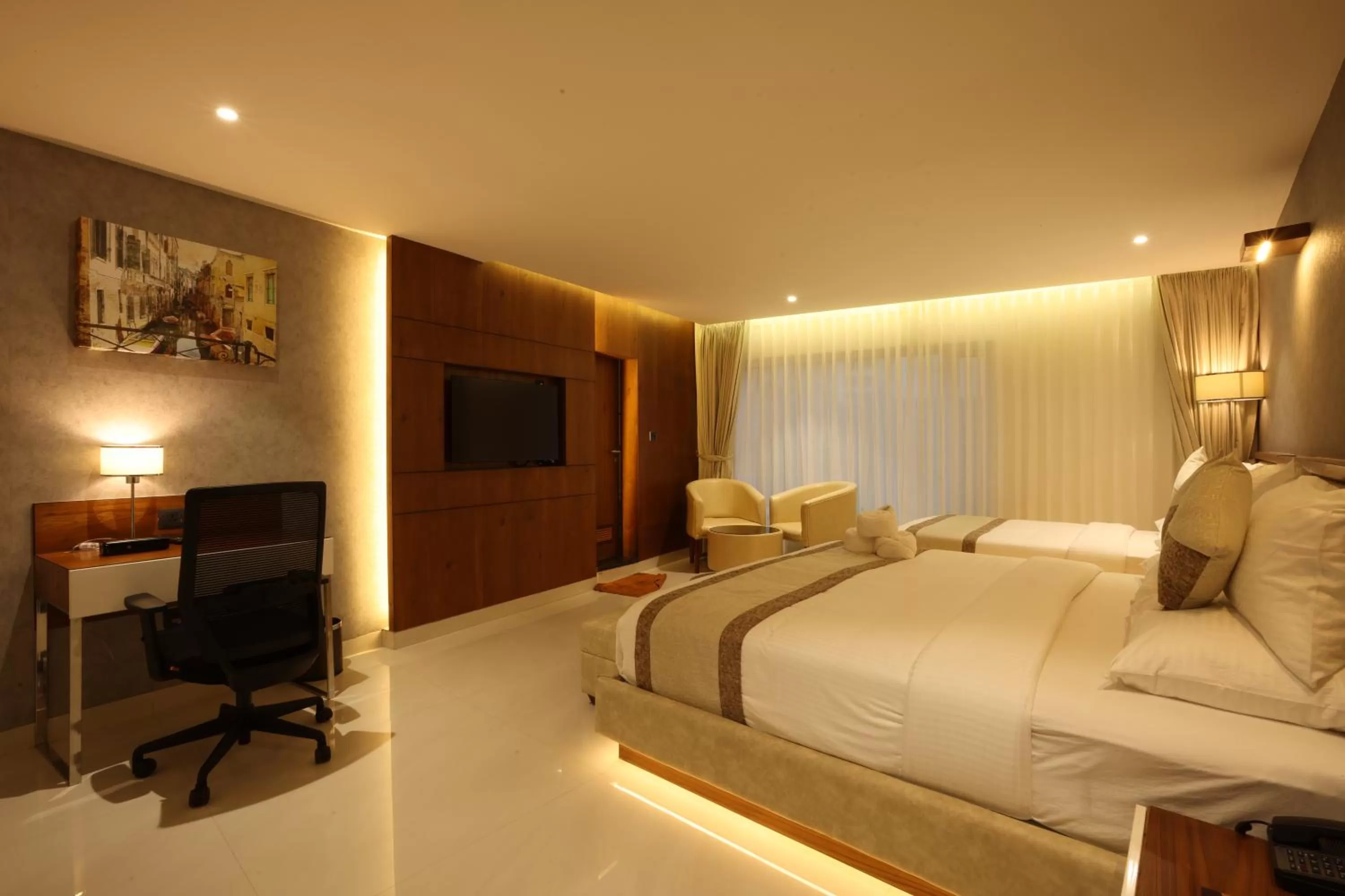 Bedroom, Bed in Royal Plaza Suites by RAK Rooms, Mangaluru