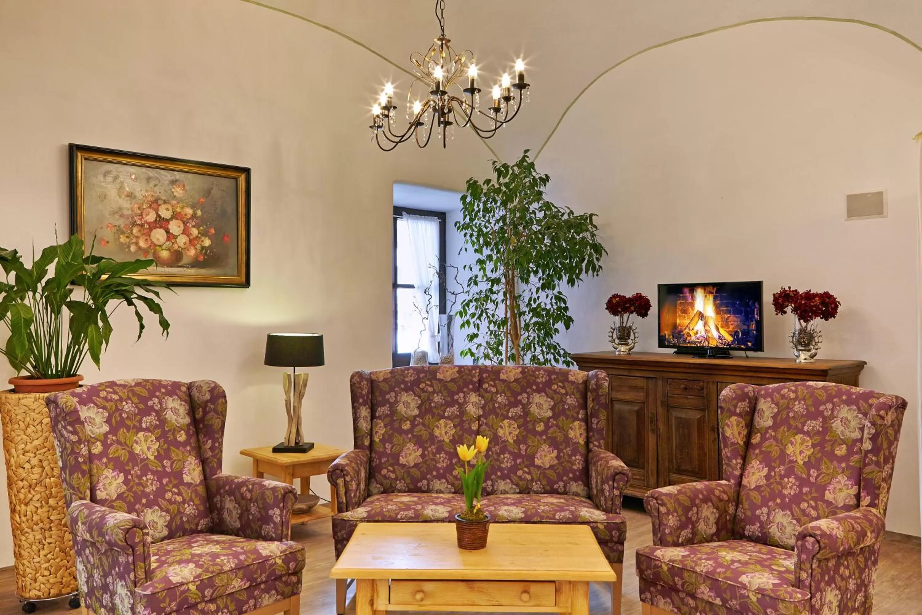 Lobby or reception in Hotel Sauerlacher Post