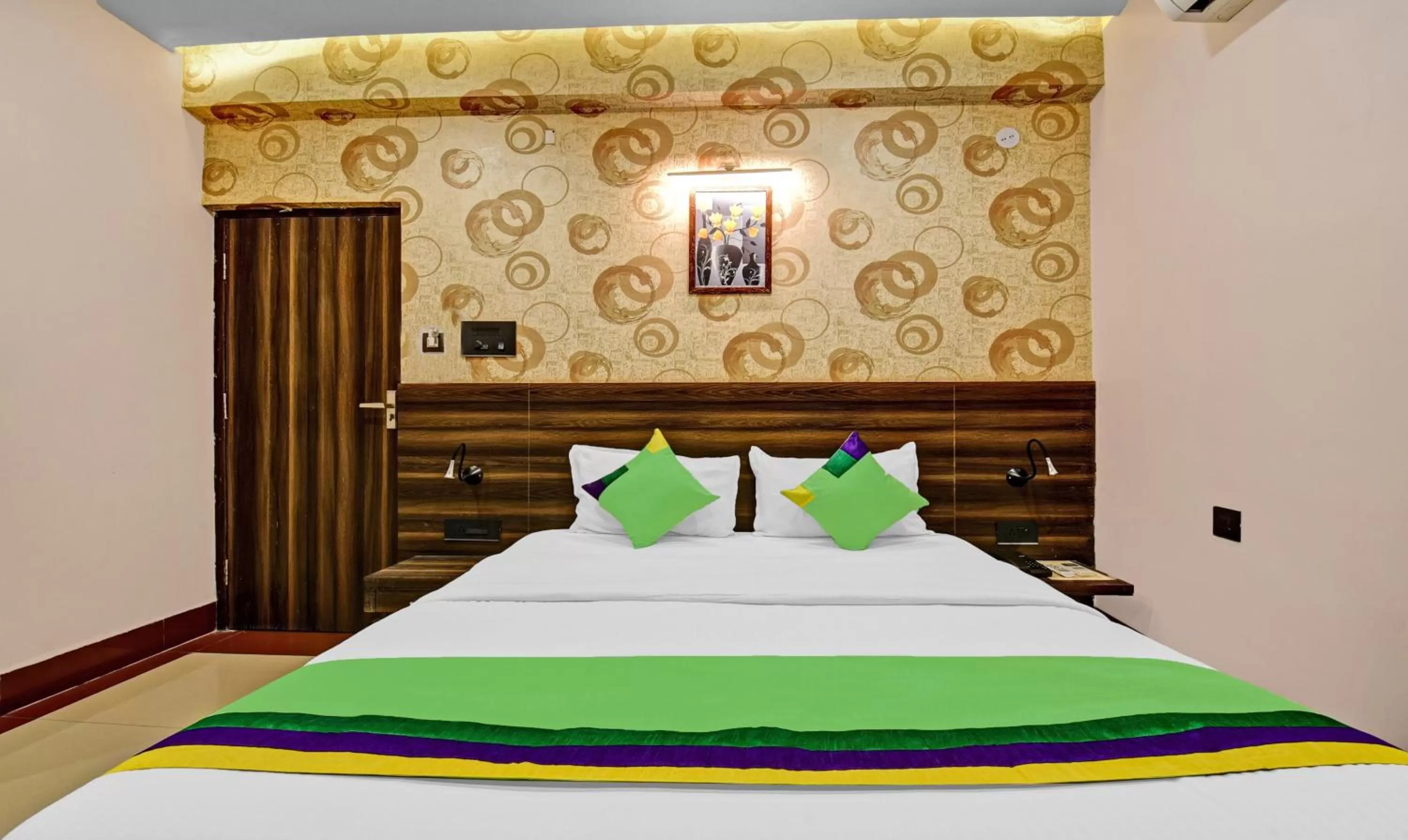 Bedroom, Bed in Treebo Trend The Pearl Bliss