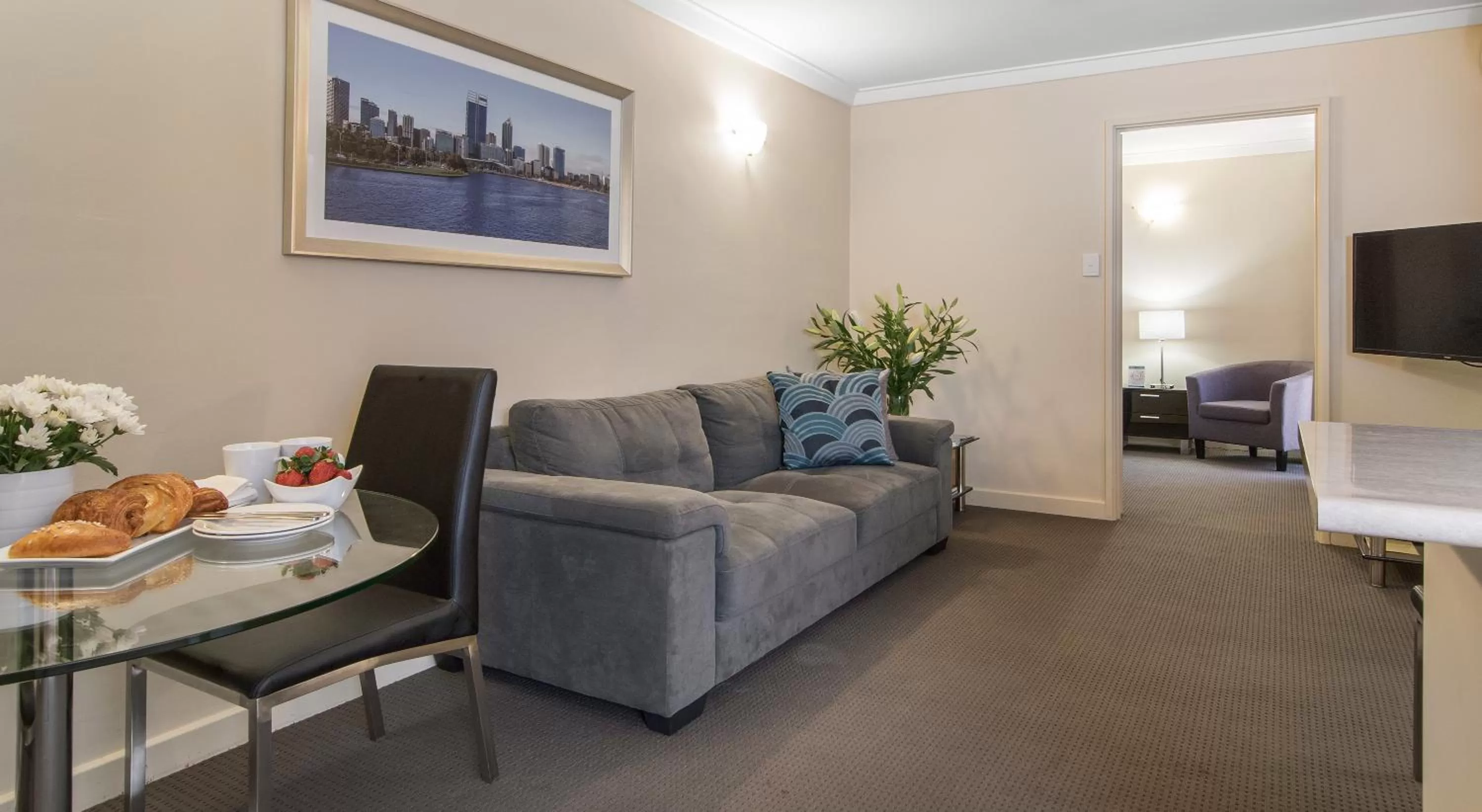 Living room in The Peninsula Riverside Serviced Apartments