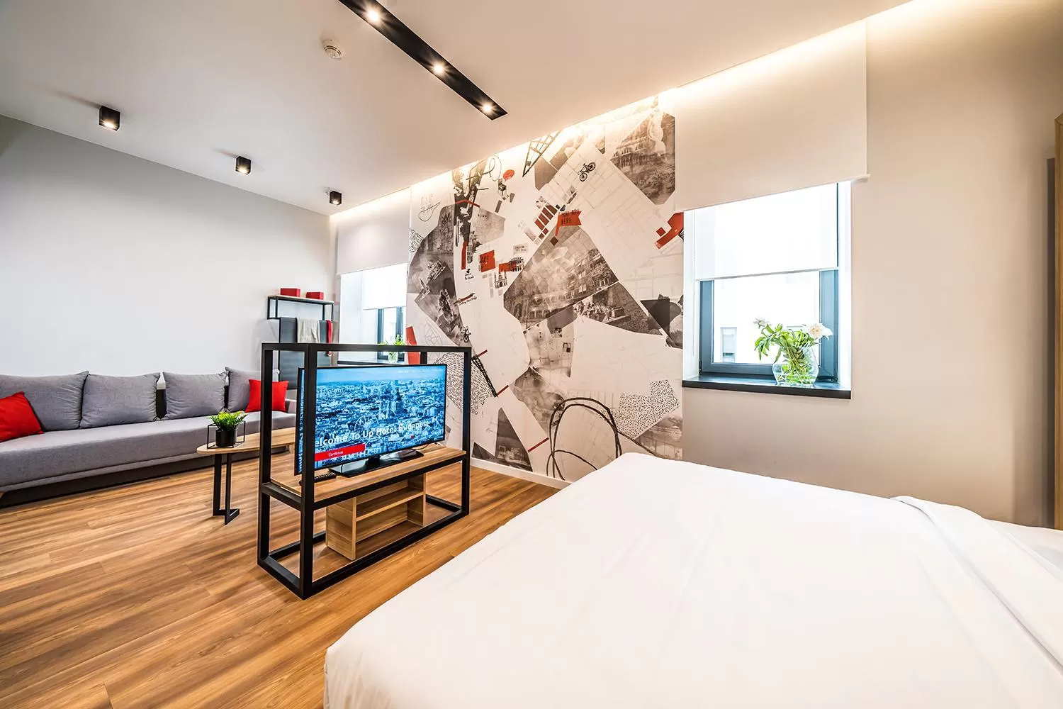 Bedroom, Bed in Up Hotel Budapest