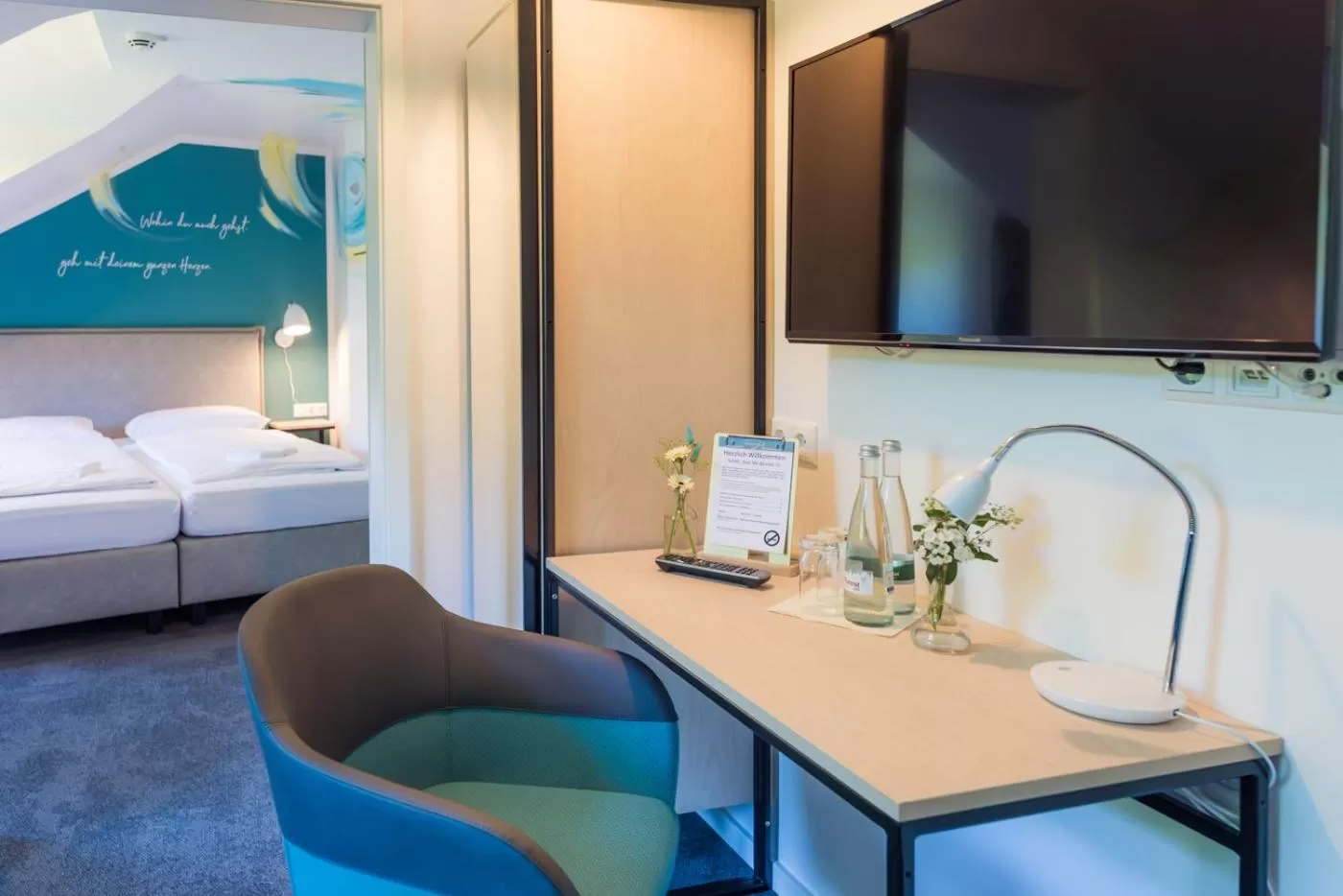 Seating area, Bed in Hotel & Restaurant Mühlenglück