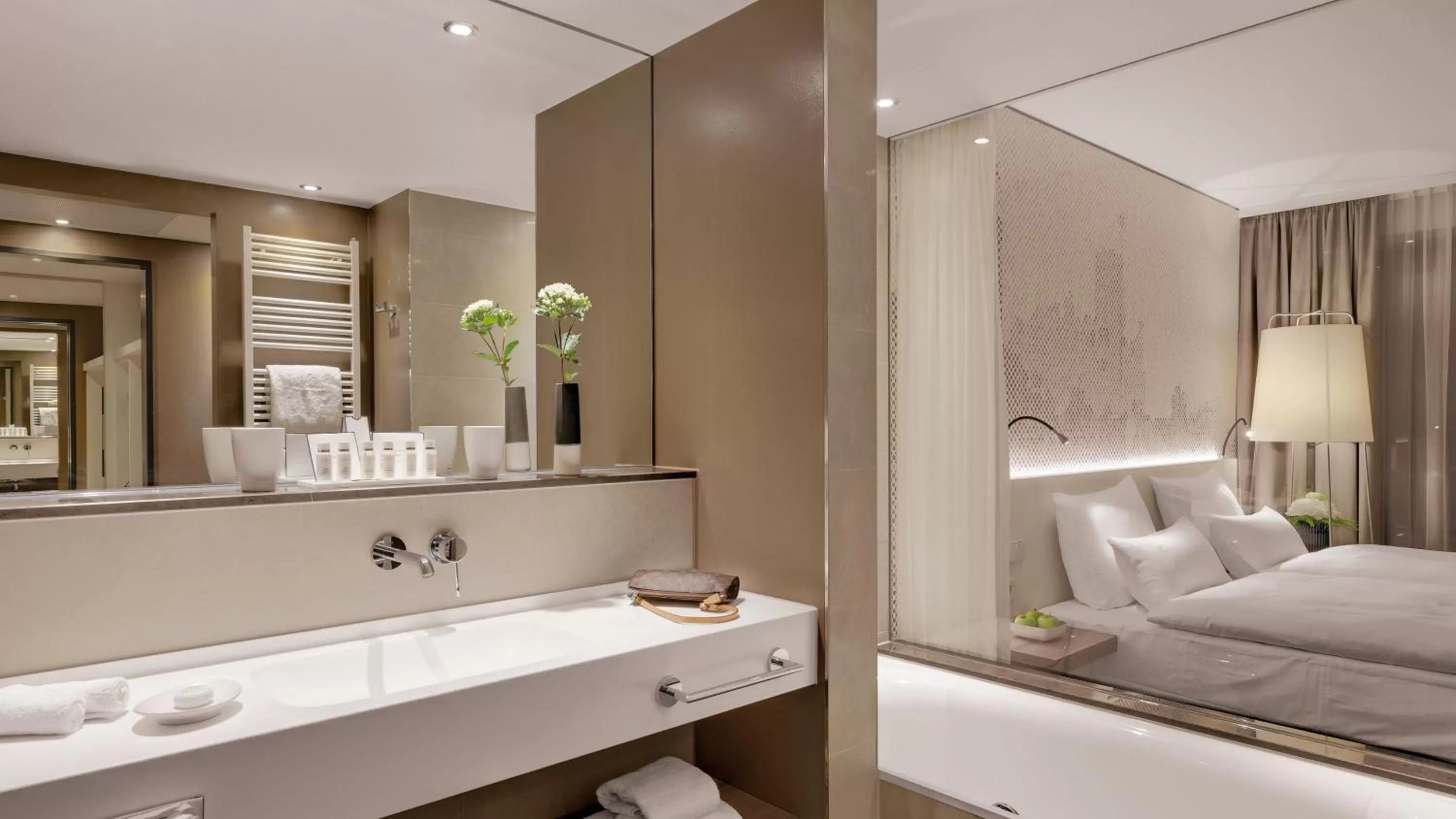 Bathroom, Bed in Hotel Stadt Lörrach