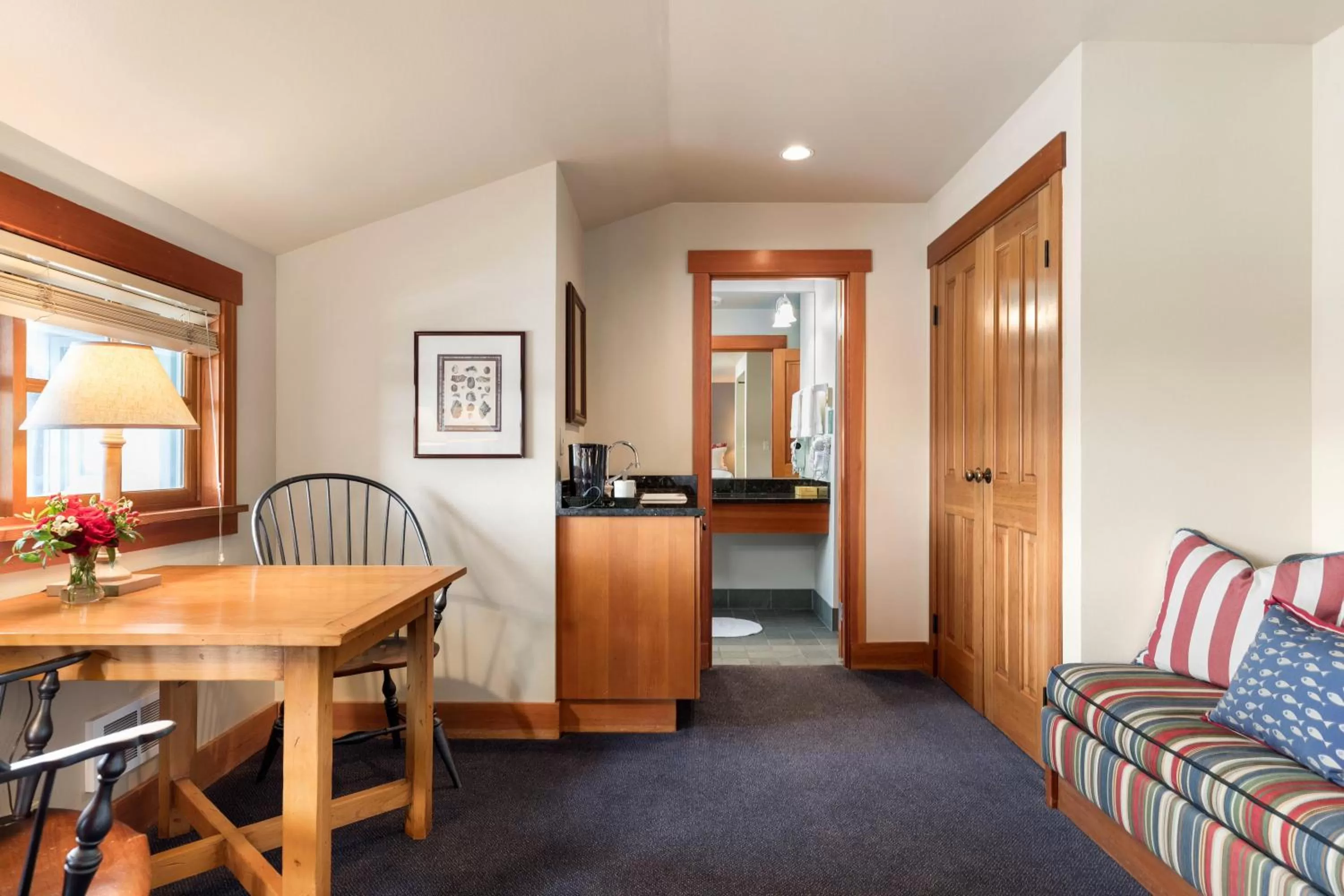 Seating area in La Conner Channel Lodge