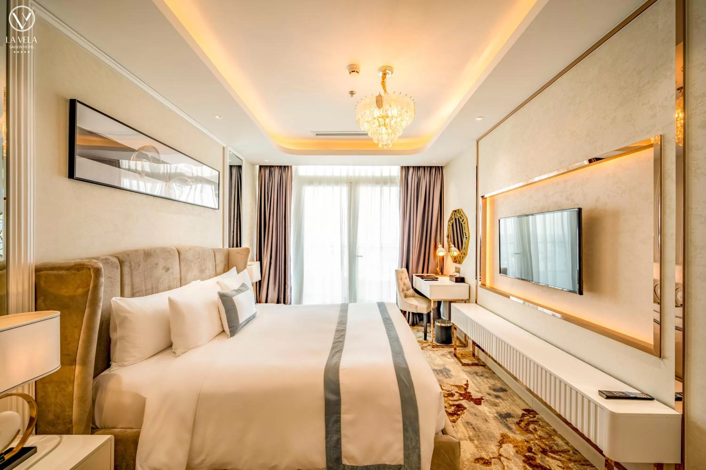 Bedroom, Bed in La Vela Saigon Hotel