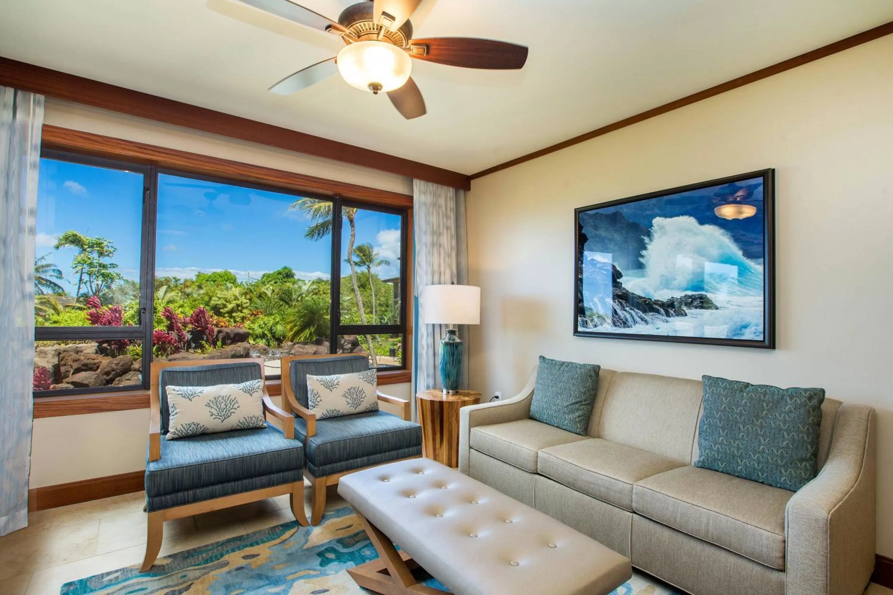 Living room in Koloa Landing Resort at Po'ipu, Autograph Collection