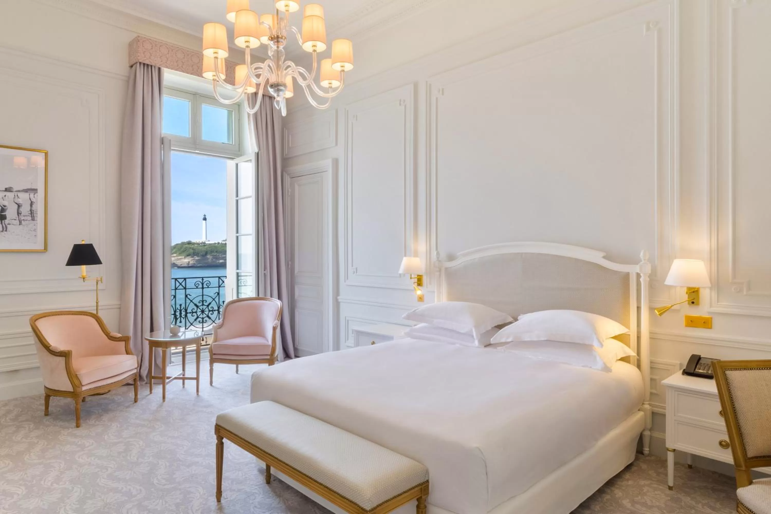 View (from property/room), Bed in Hôtel du Palais Biarritz, in The Unbound Collection by Hyatt