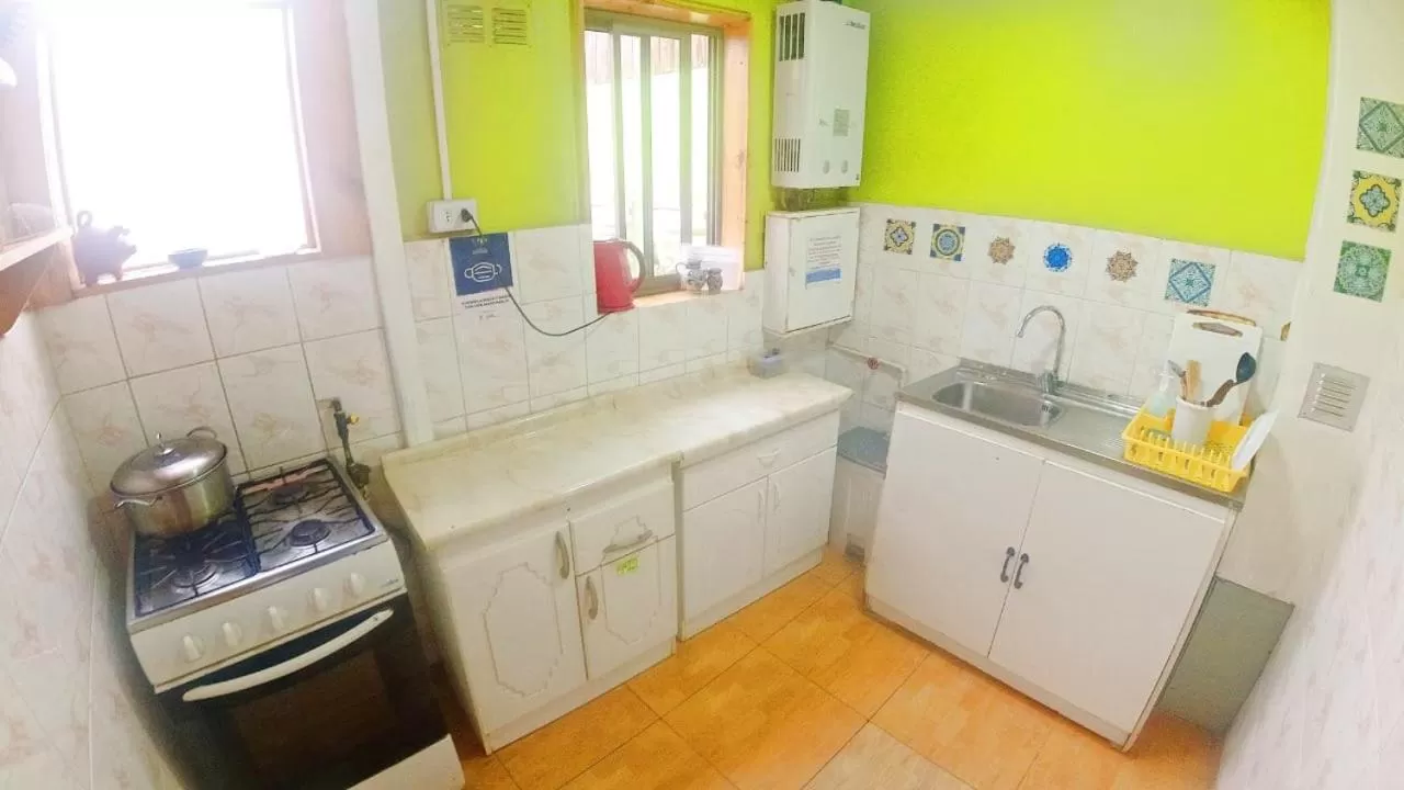 Kitchen or kitchenette in Hostal Destino Bellavista