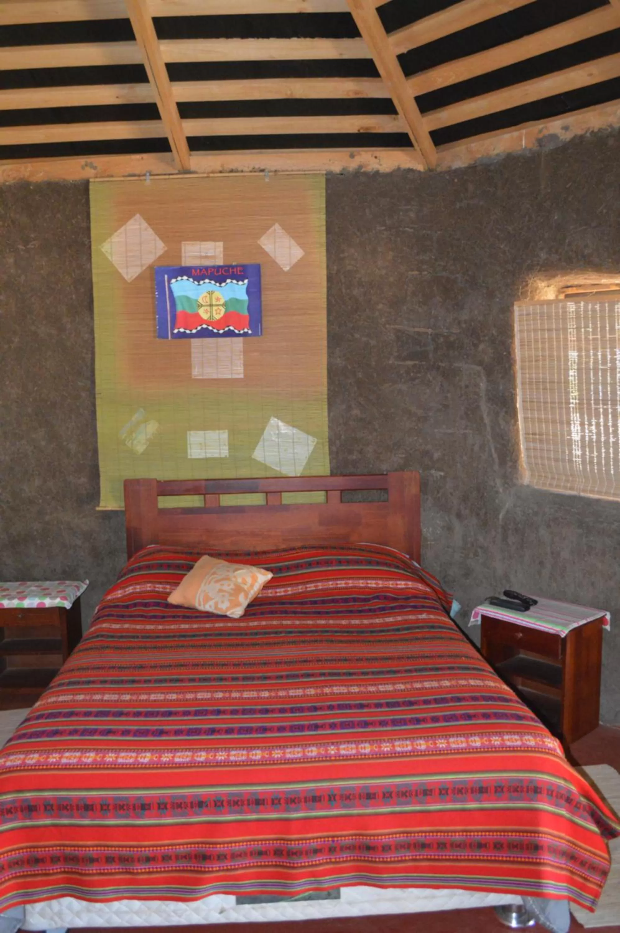 Bed in Coyunche Cabañas y Camping Laja & San Rosendo