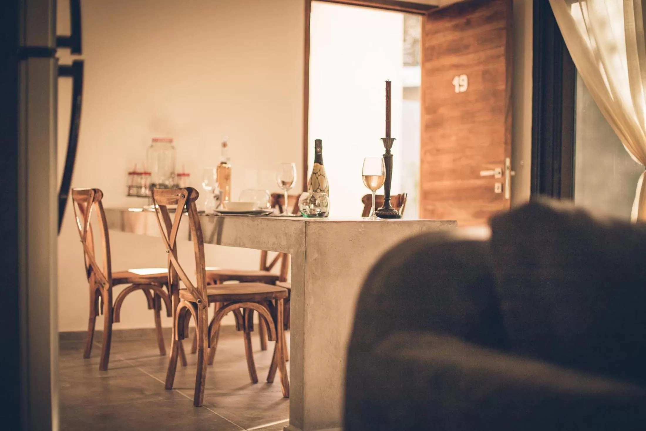 Dining area in Panacea Condo Tulum