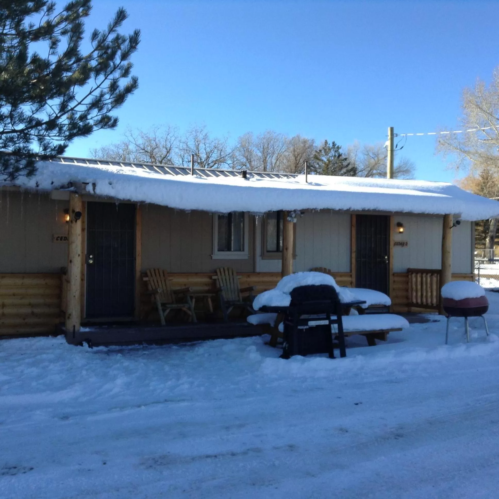 Property building, Winter in Rainbows End Fishing Resort