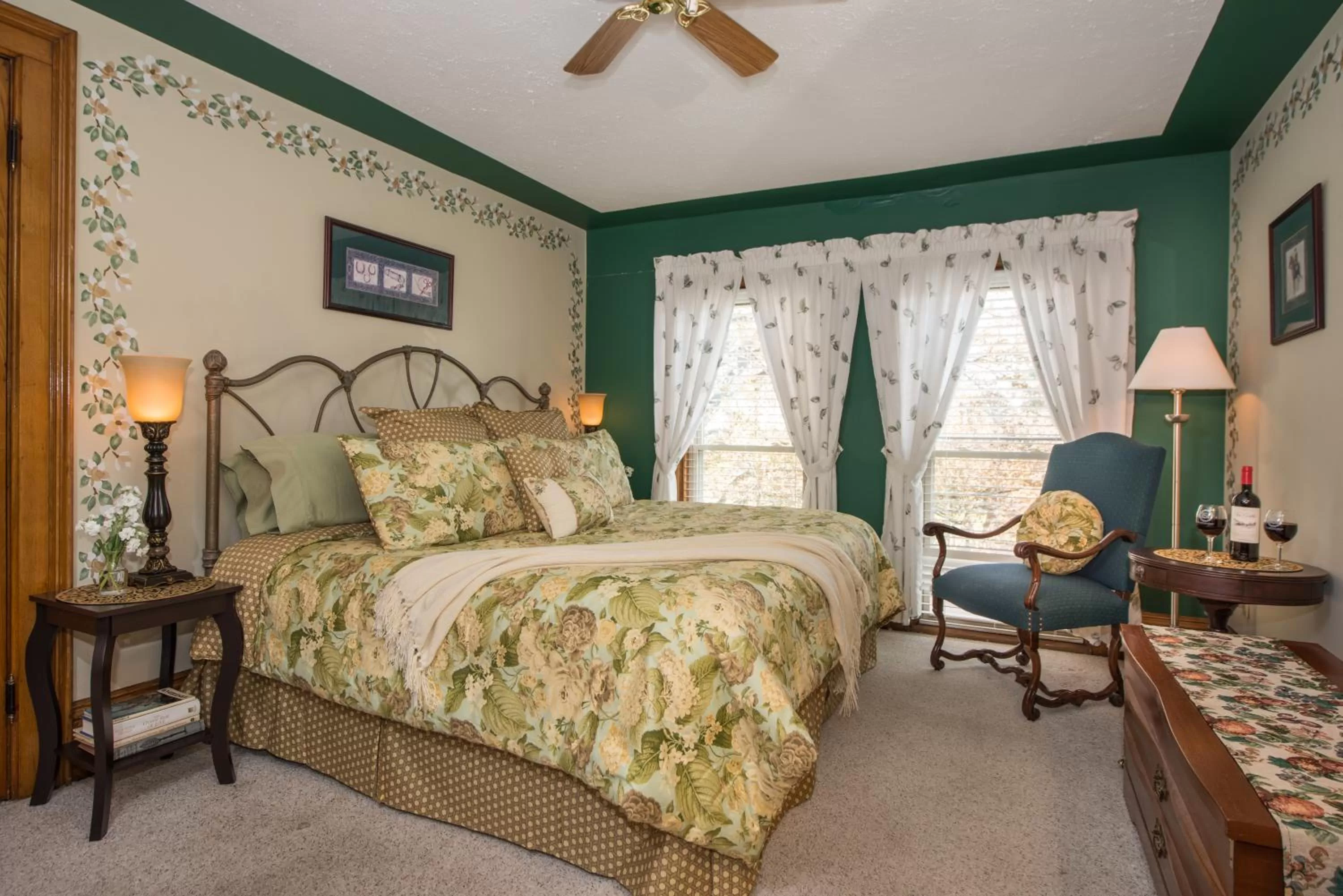 Decorative detail, Bed in Sutherland House Victorian Bed and Breakfast