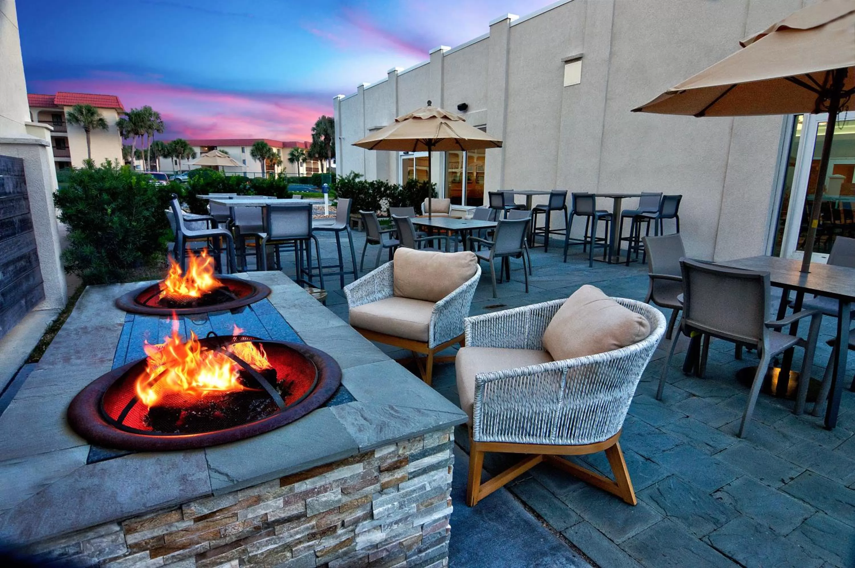 Patio in Guy Harvey Resort on Saint Augustine Beach