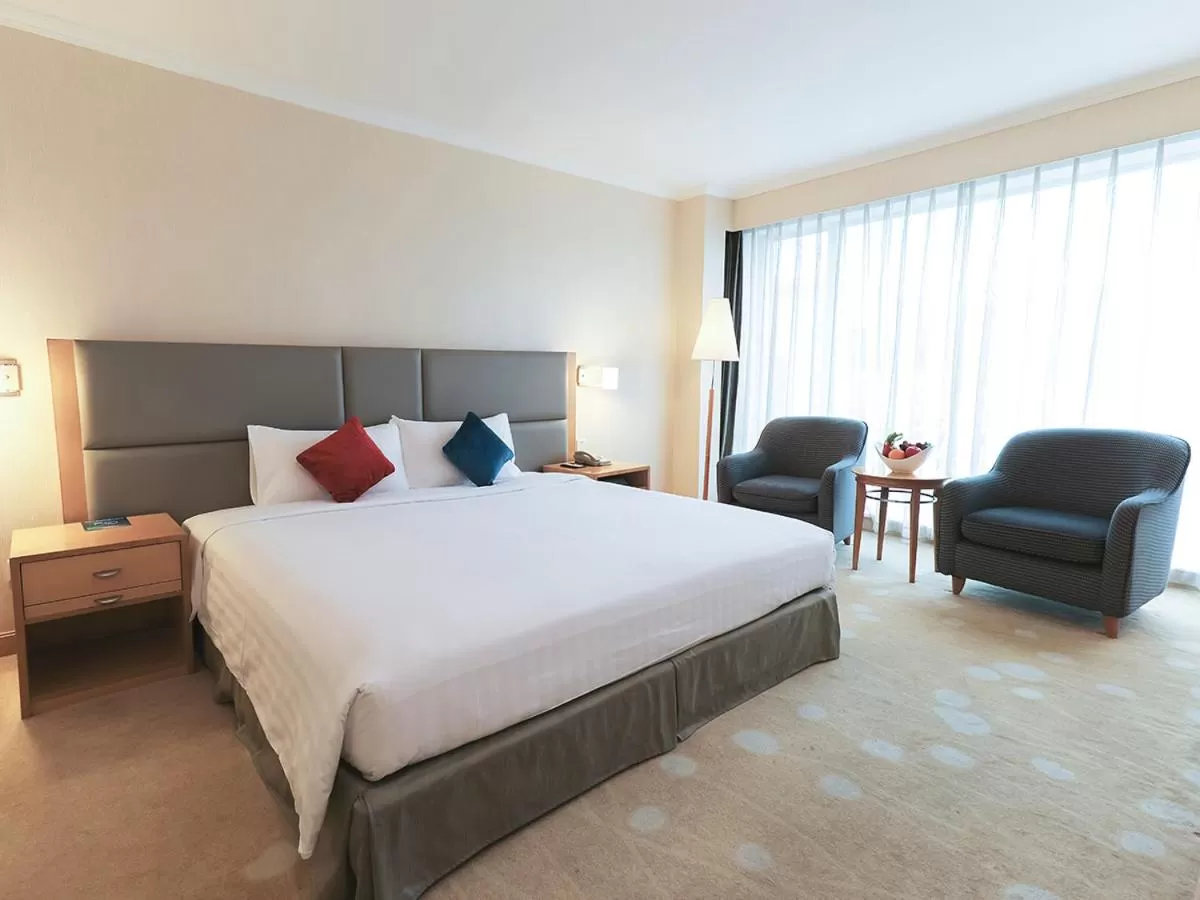 Property building, Bed in Beijing XinQiao Hotel