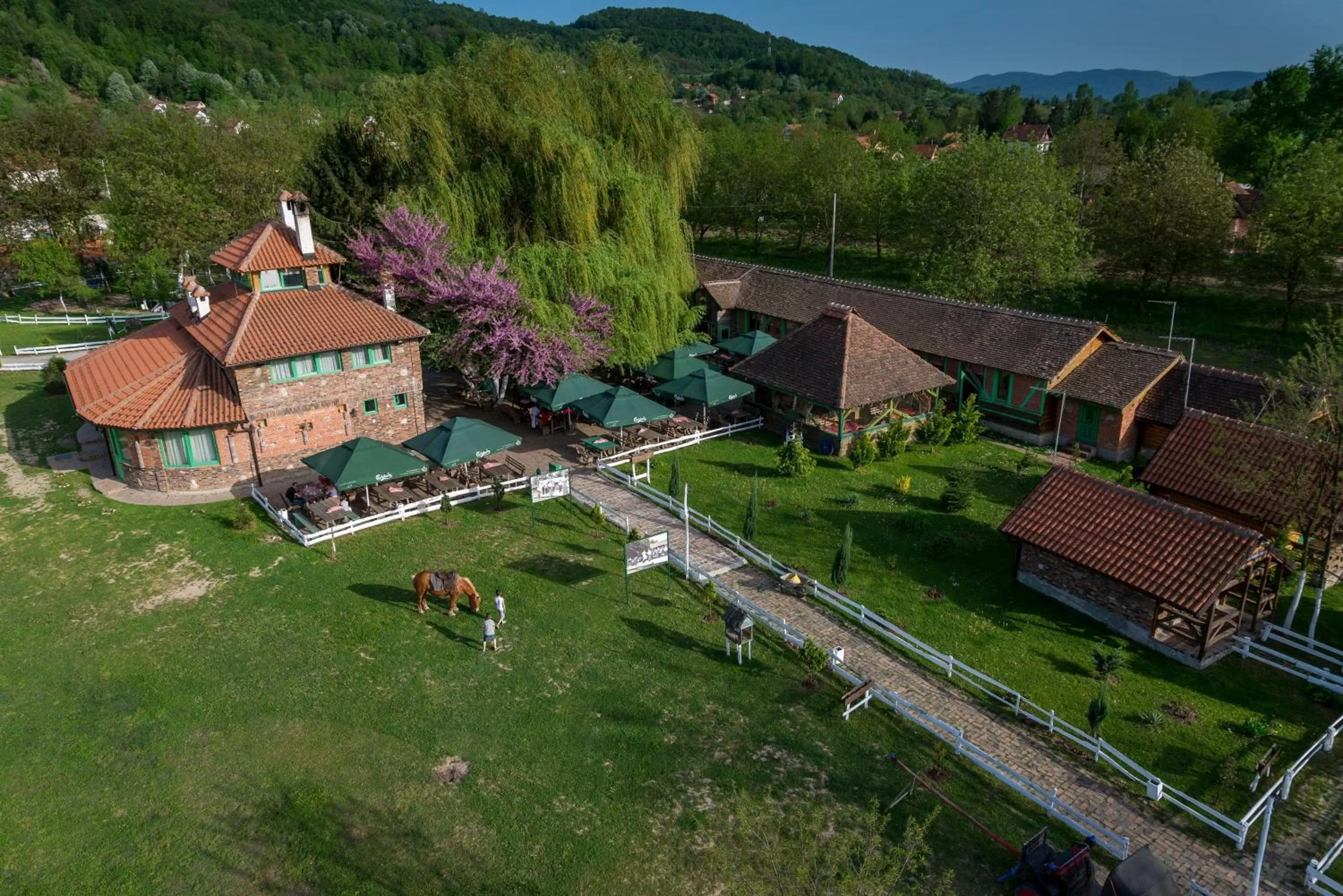 Restaurant/places to eat, Bird's-eye View in B&B Etno Village Sunčana Reka