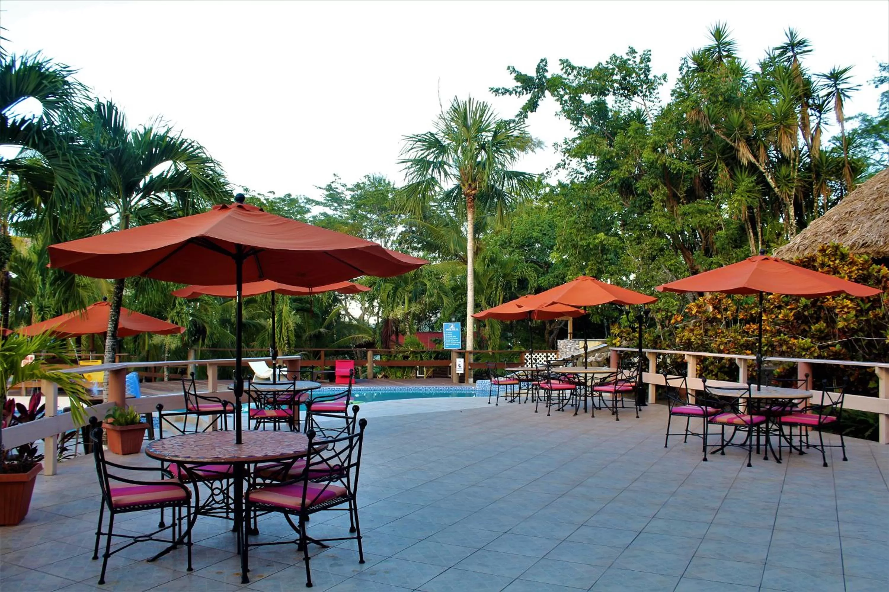 Pool view in The Log Cab-Inn