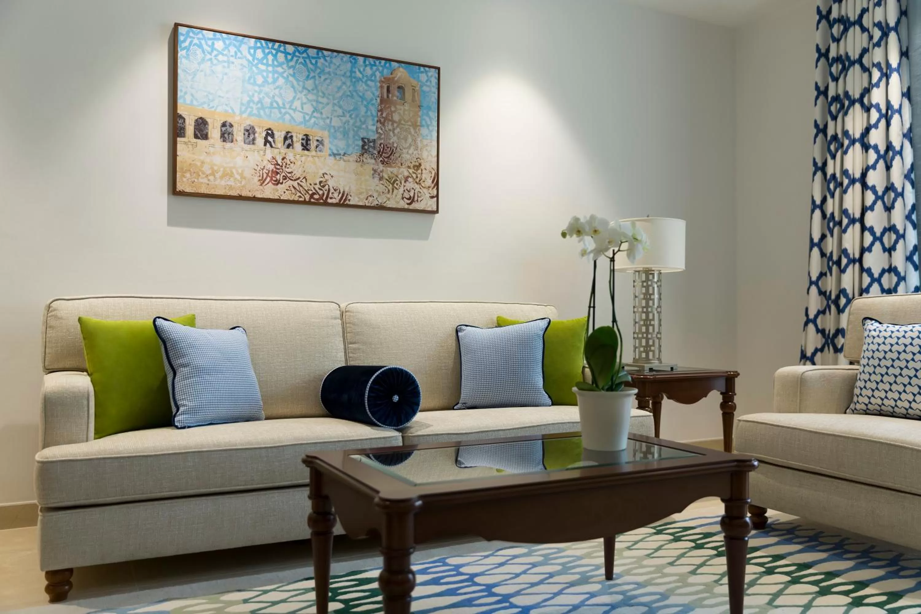 Living room in Al Najada Doha Hotel Apartments by Oaks
