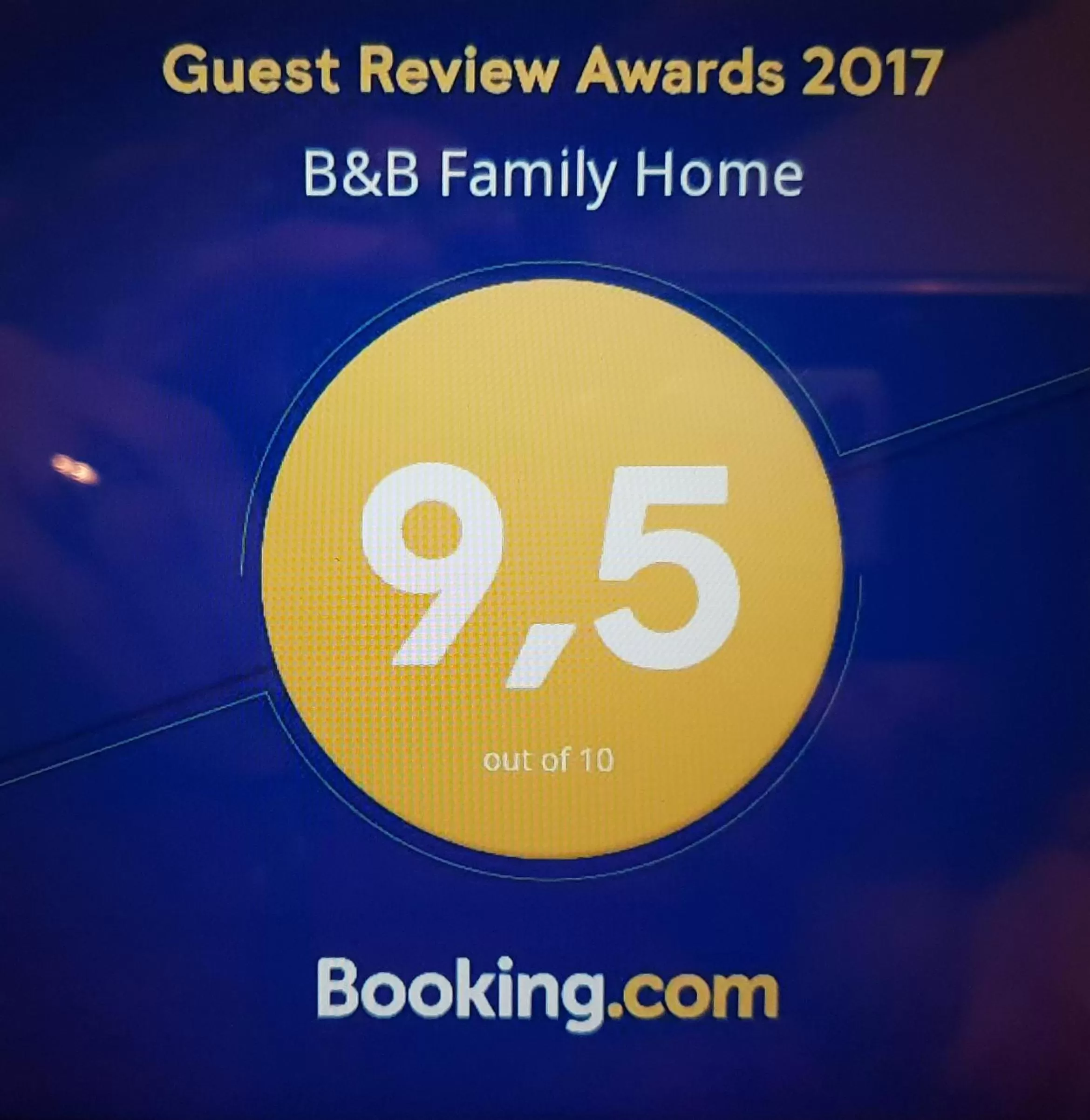 Certificate/Award in B&B Family Home