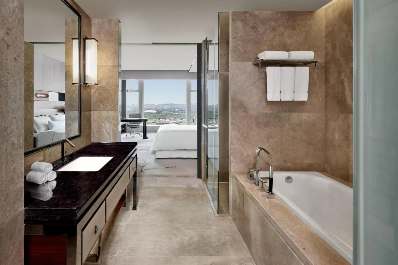 Shower, Bed in The Westin Pazhou
