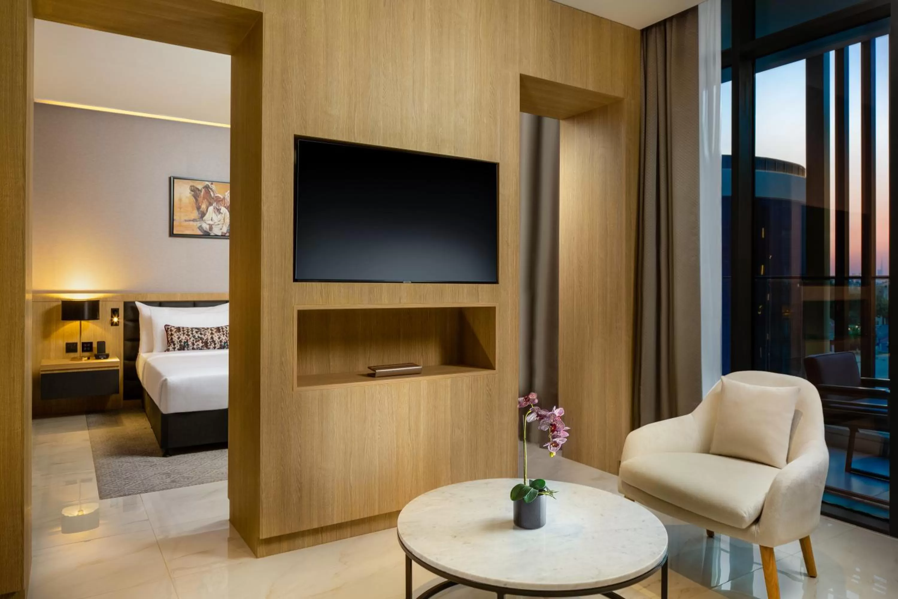 Living room, Bed in Millennium Place Mirdif