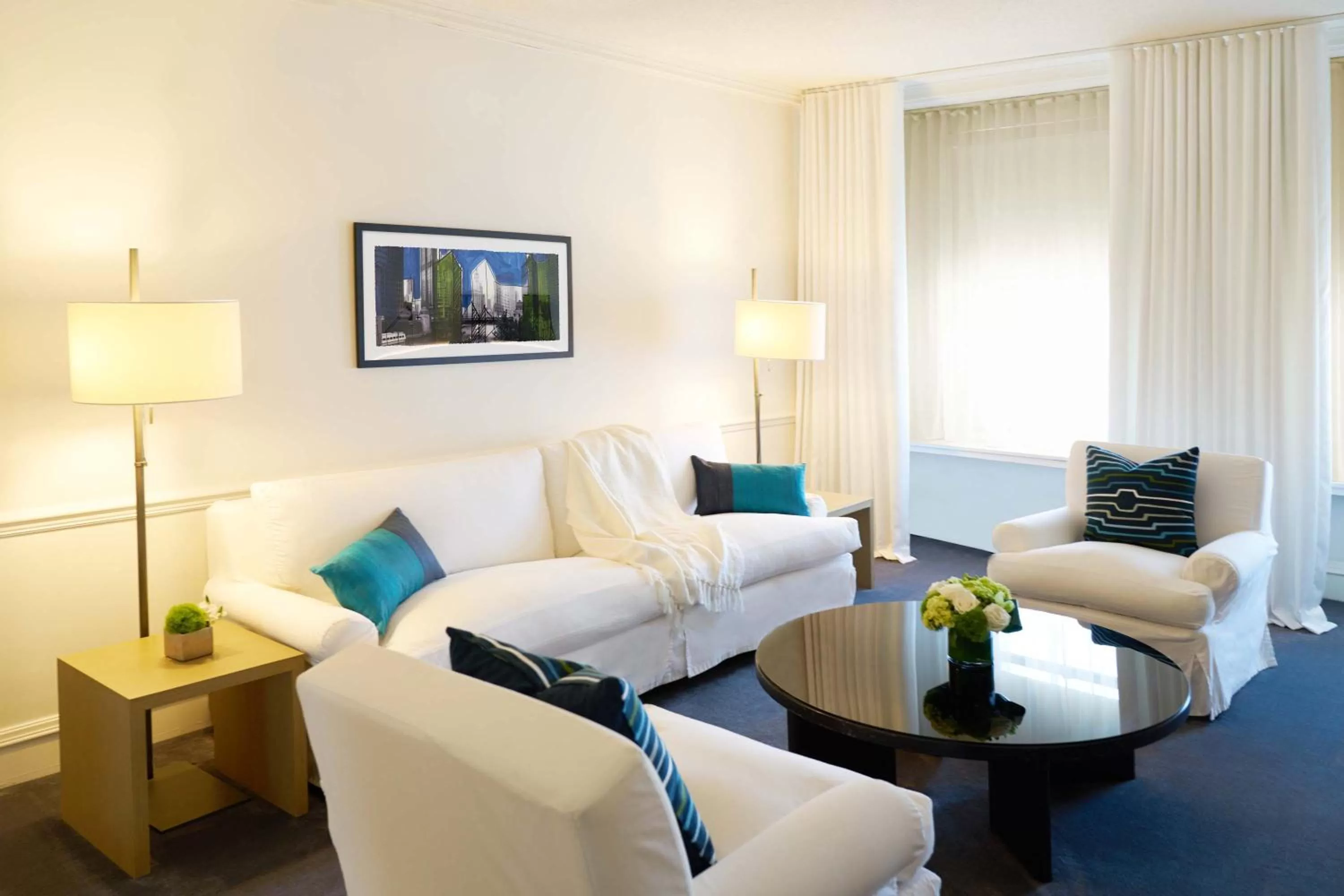 Living room in Ambassador Chicago, part of JdV by Hyatt