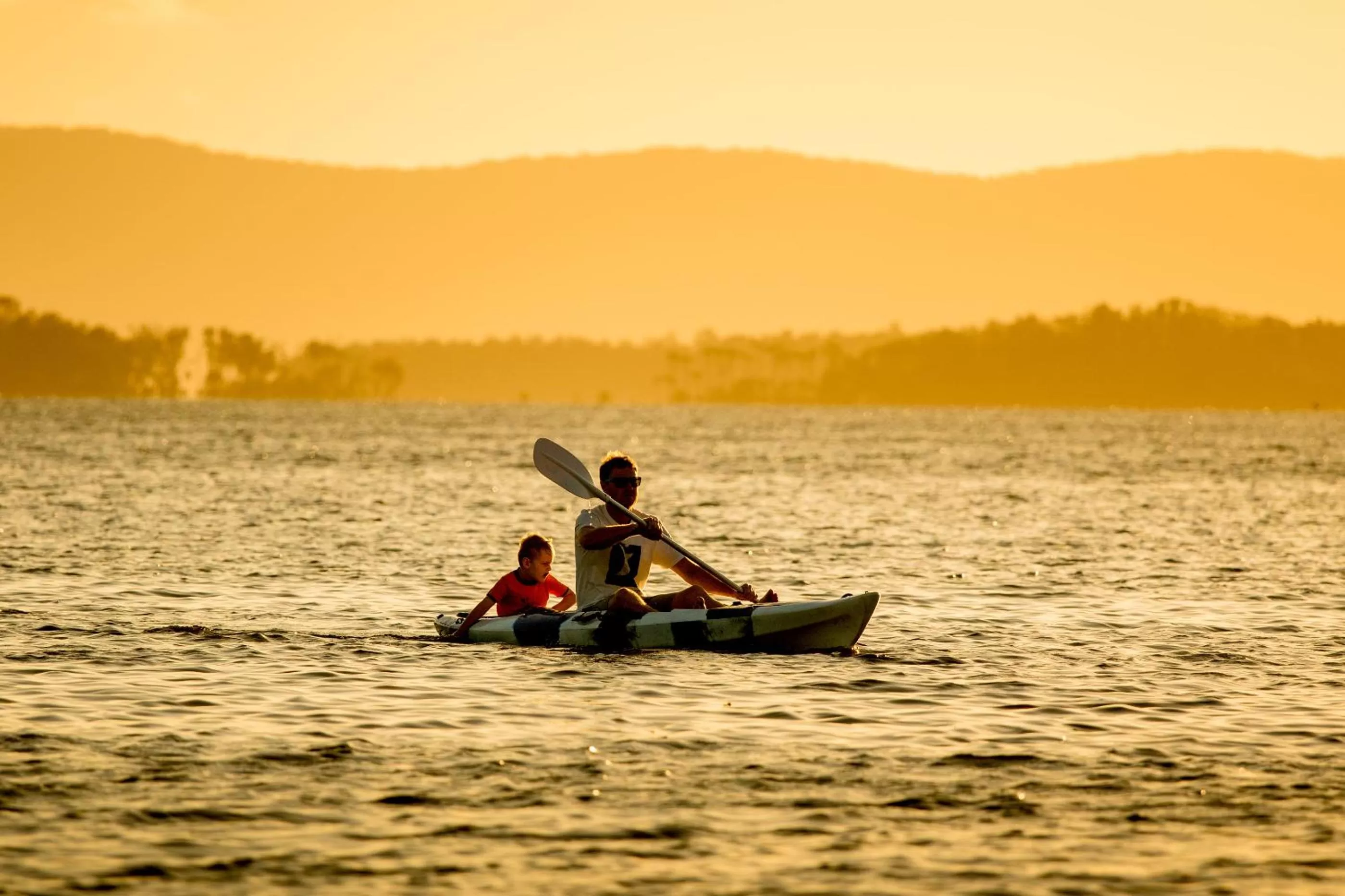 Canoeing in Lakeside Forster Holiday Park and Village