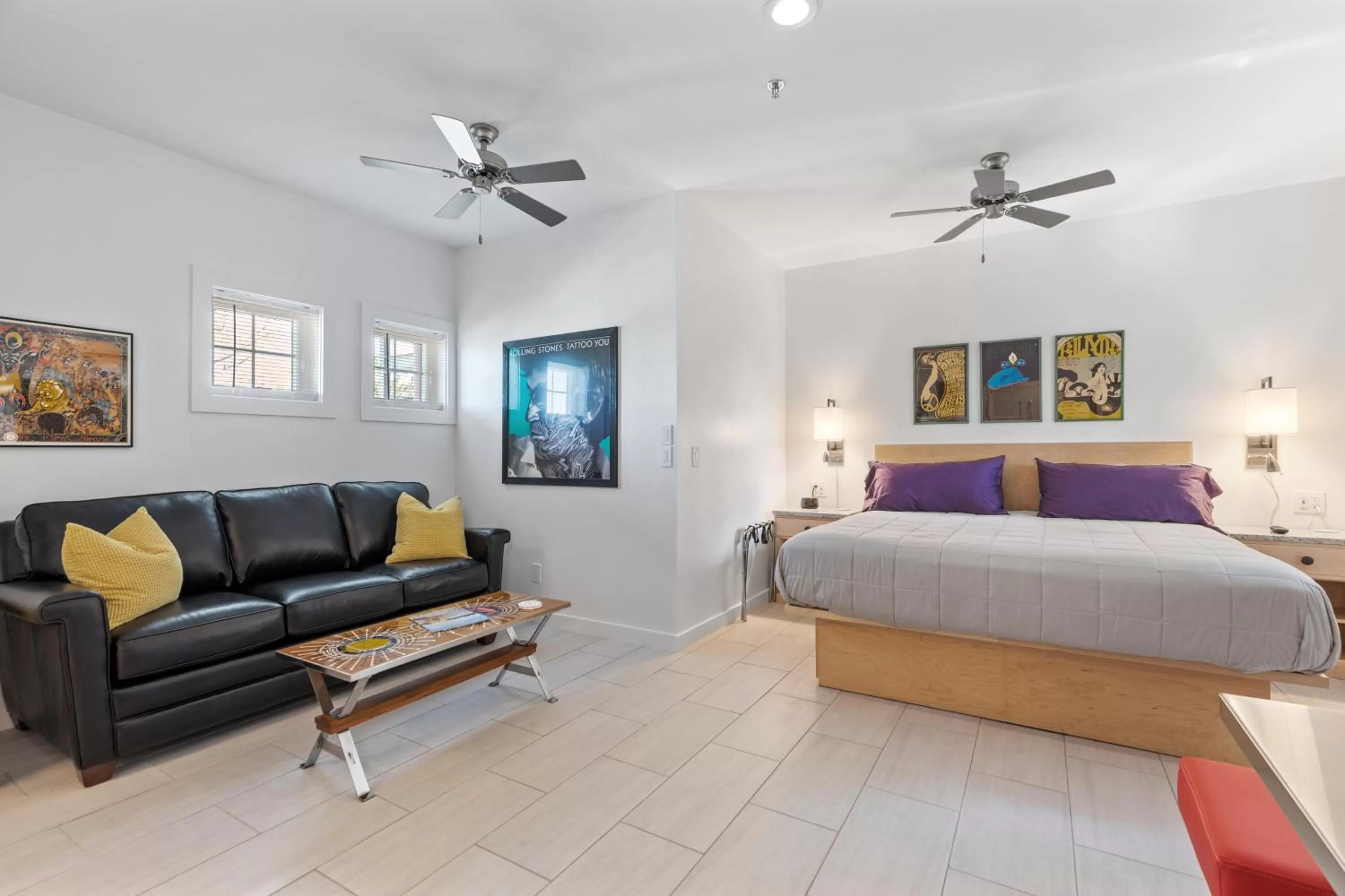 Bed in Hotel Folly with Marsh and Sunset Views