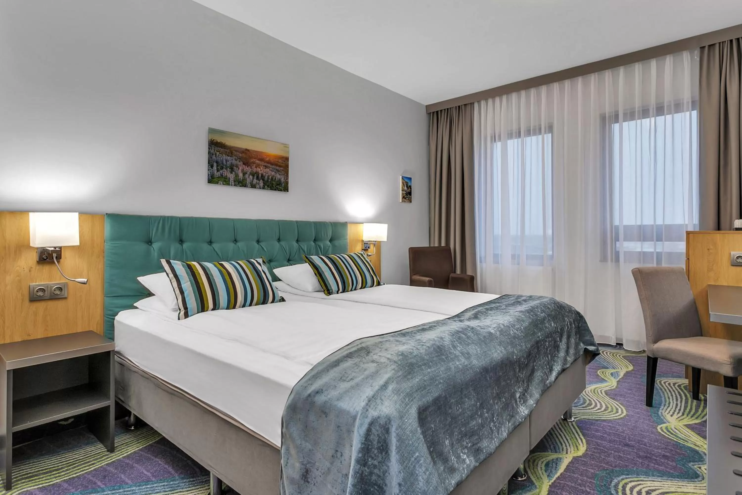 Bed in Aurora Hotel at Reykjavik-Keflavik Airport Terminal KEF