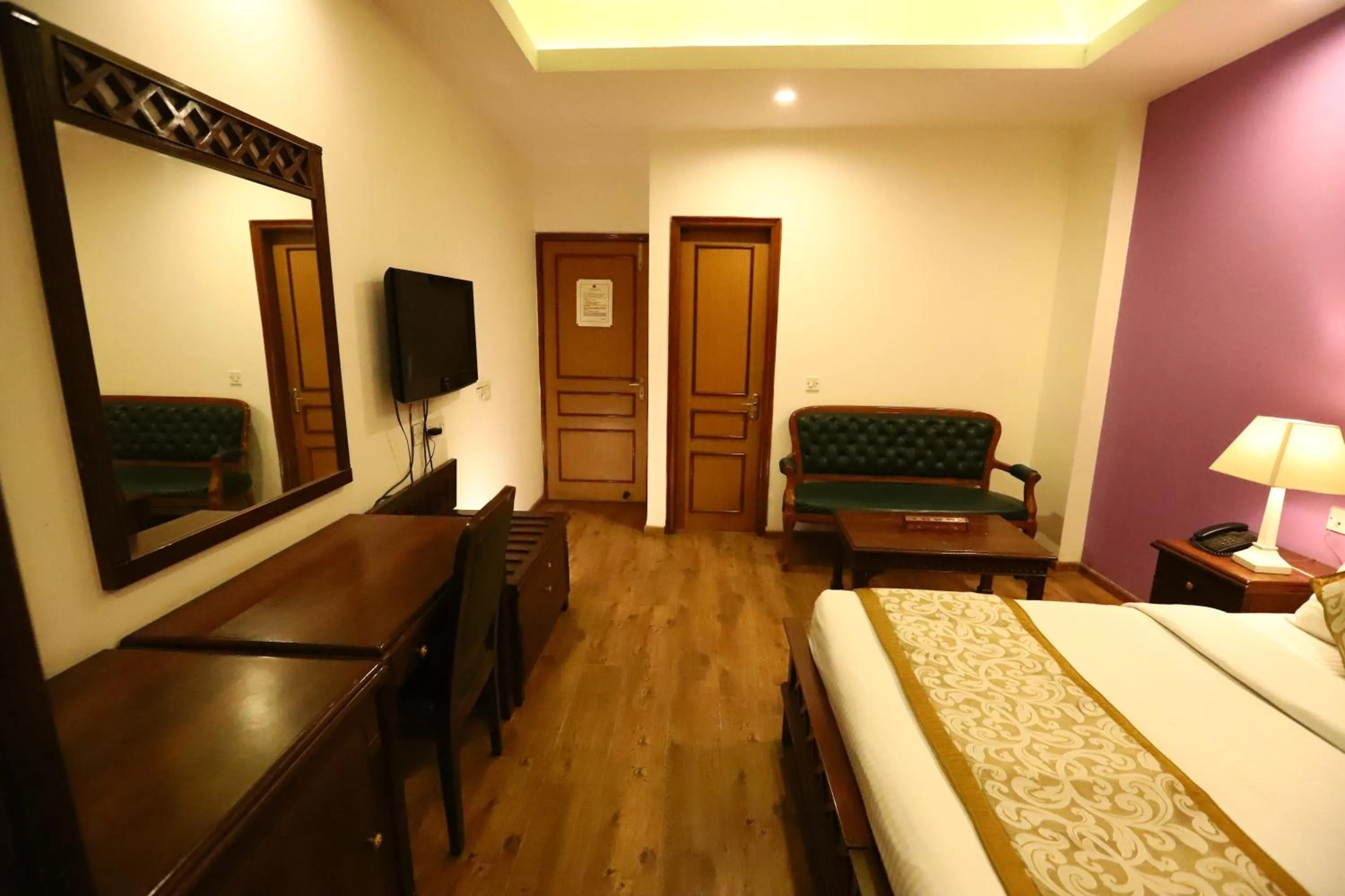 Photo of the whole room, Bed in Hotel Ambica Palace AIIMS New Delhi - Couple Friendly Local ID Accepted